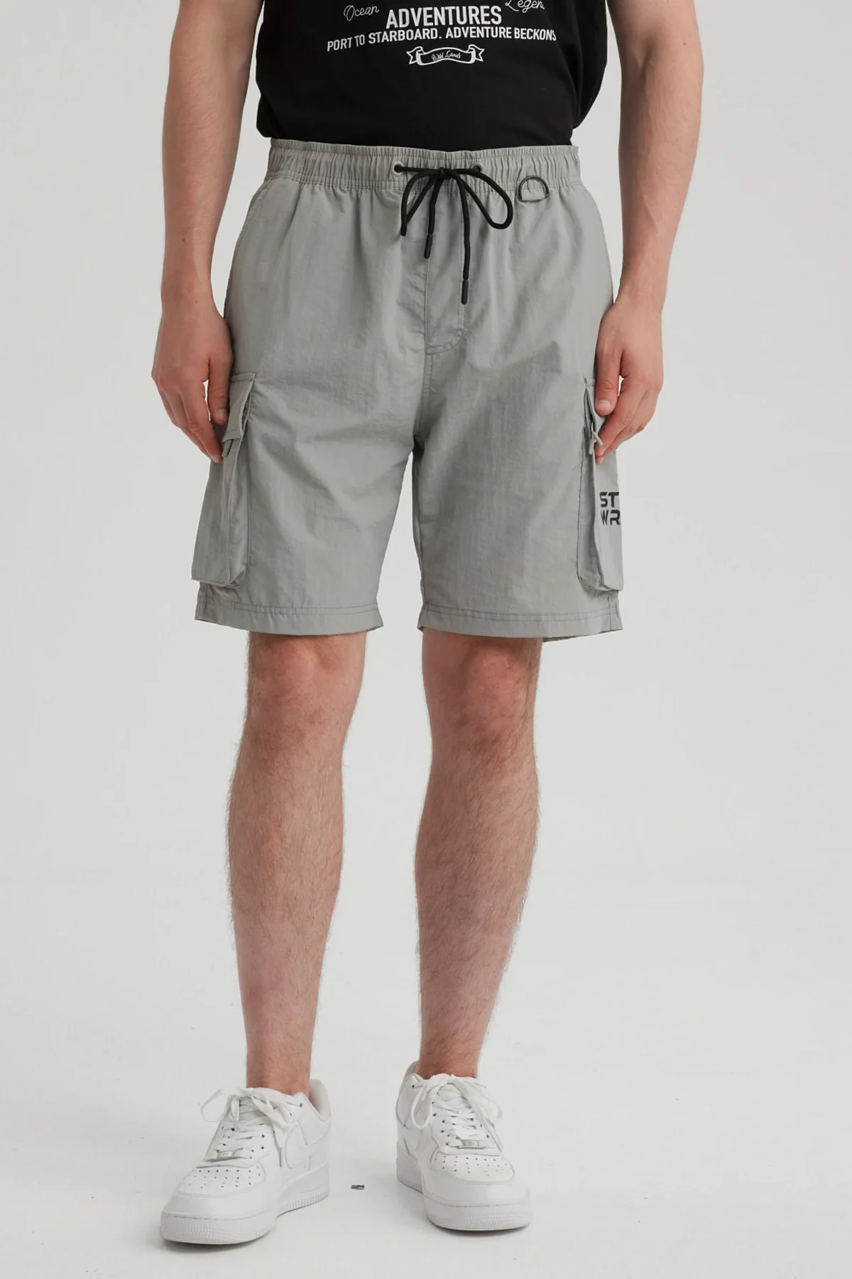 Bermuda Hombre Cargo Nylon Gris