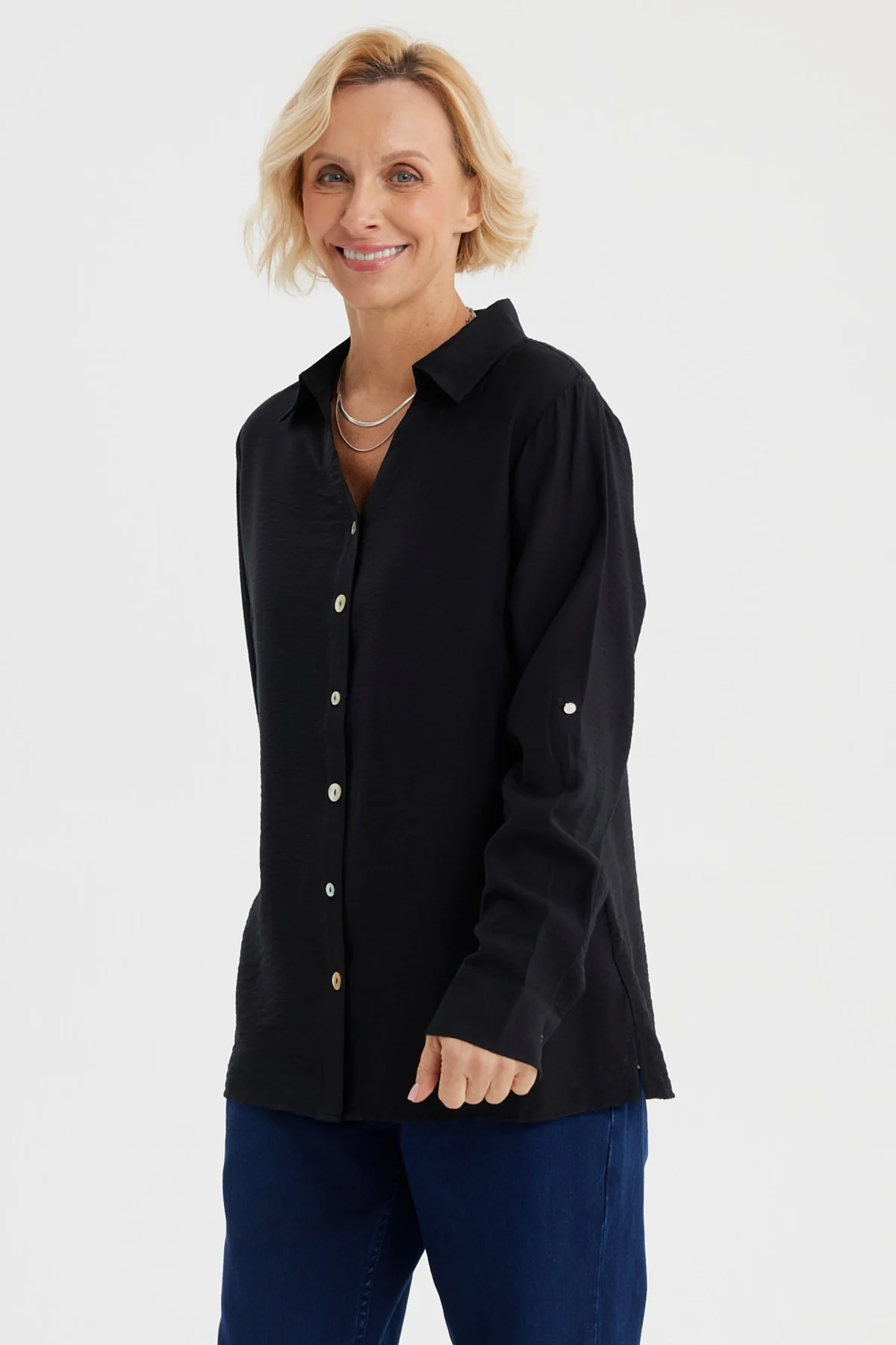 Blusa Mujer Abotonada Negro - Image 2
