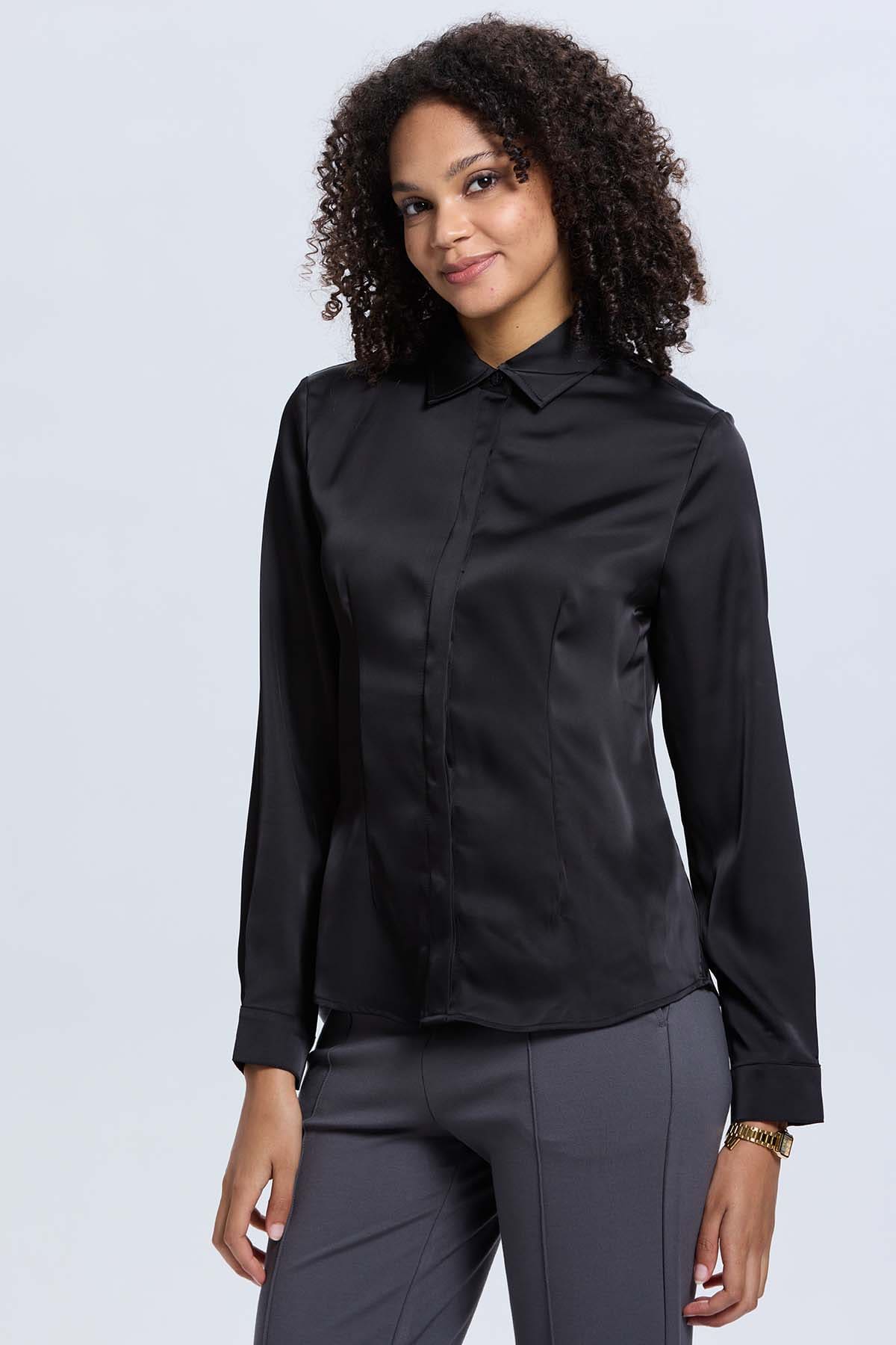 Blusa Mujer Abotonada Negro - Image 2