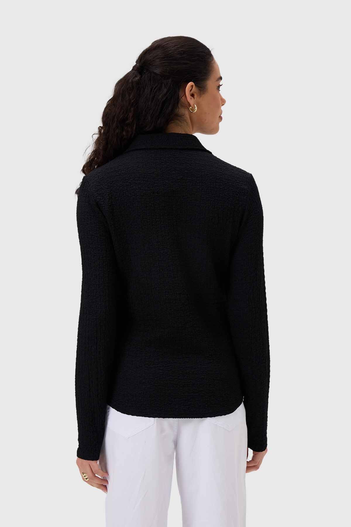 Blusa Mujer Abotonada Negro - Image 3