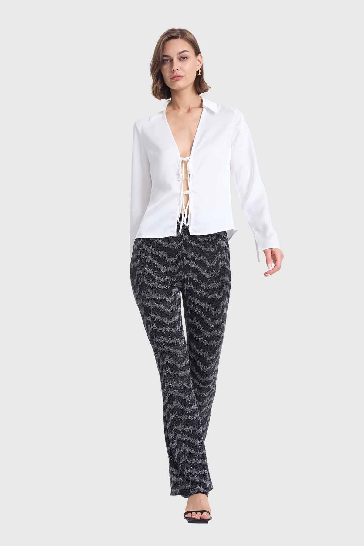 Blusa Mujer Con Amarras Crudo - Image 4