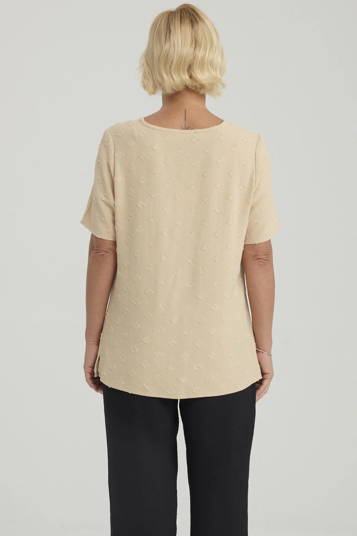 Blusa Mujer Textura Beige Oscuro - Image 3
