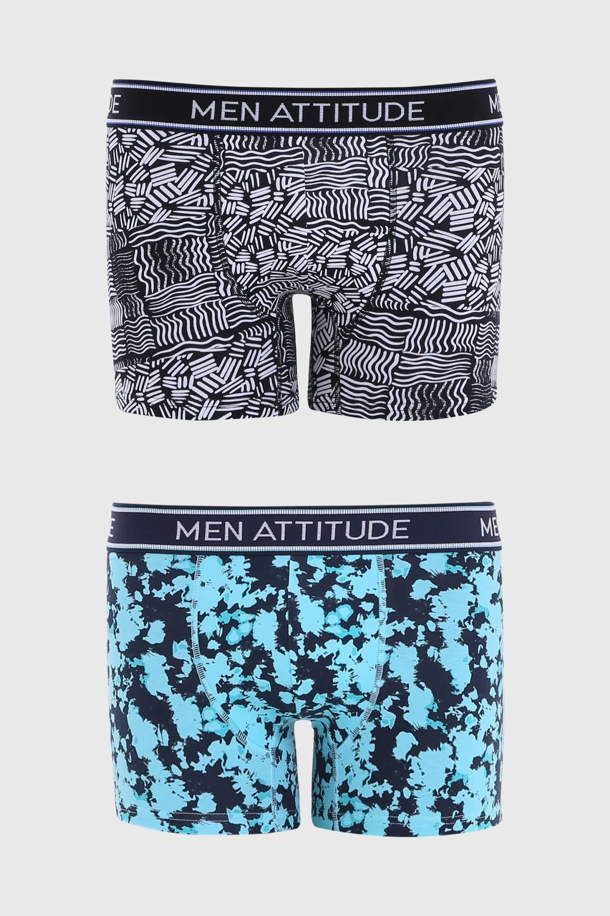 Boxer Hombre Bipack Estampado Celeste