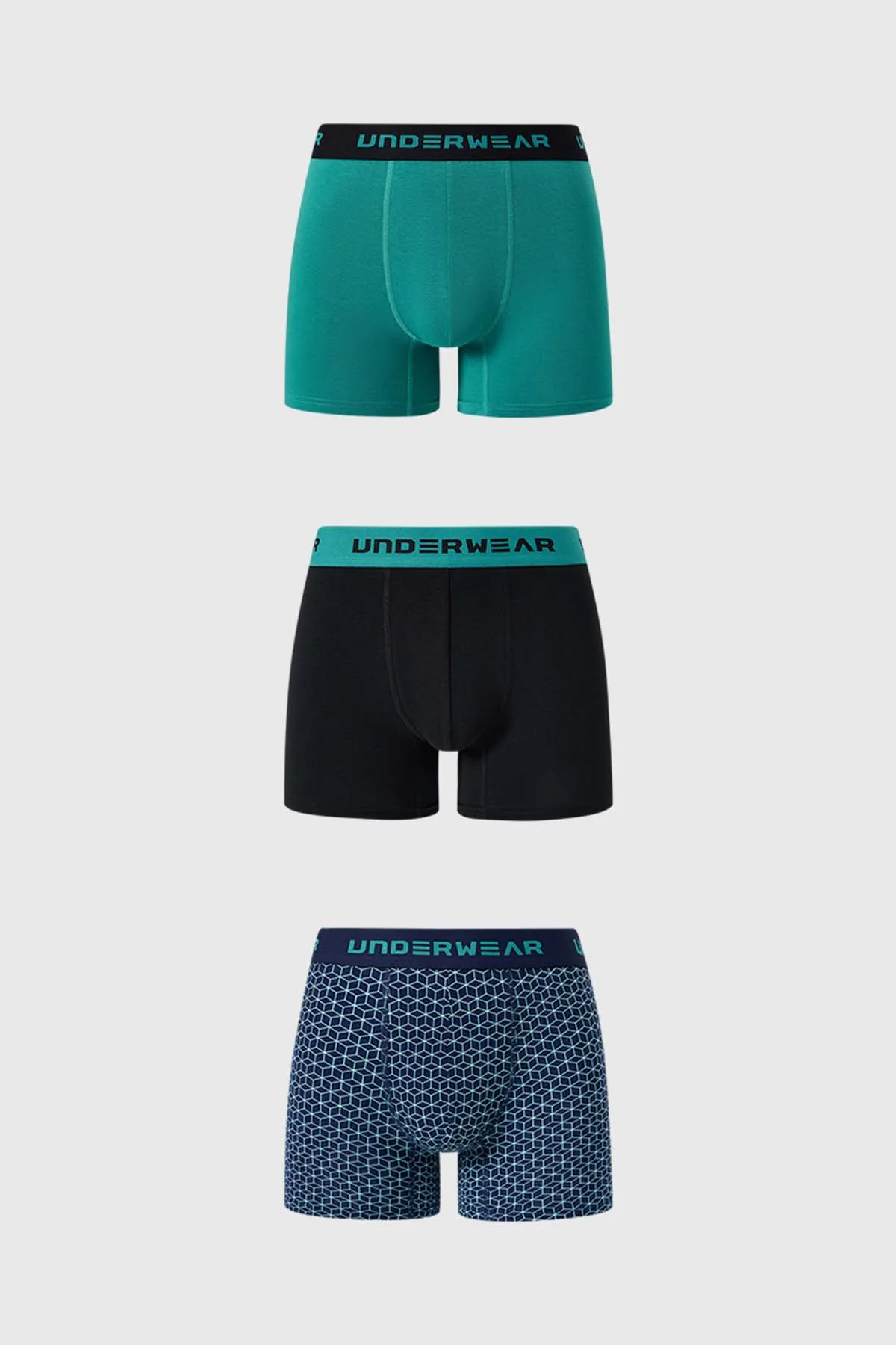 Boxer Hombre Tripack Liso Verde