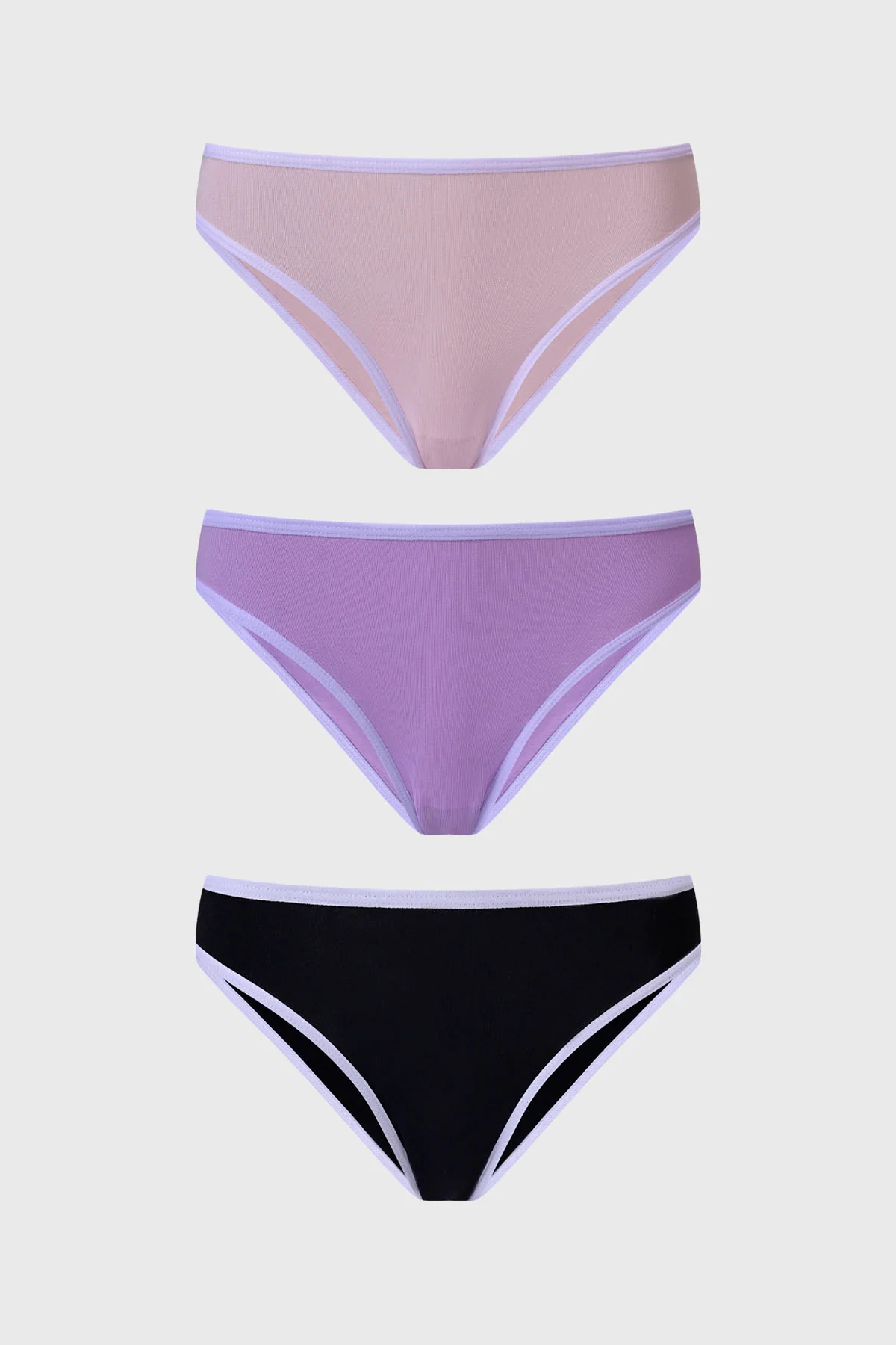 Calzón Mujer Tripack Bikini Liso Palo Rosa