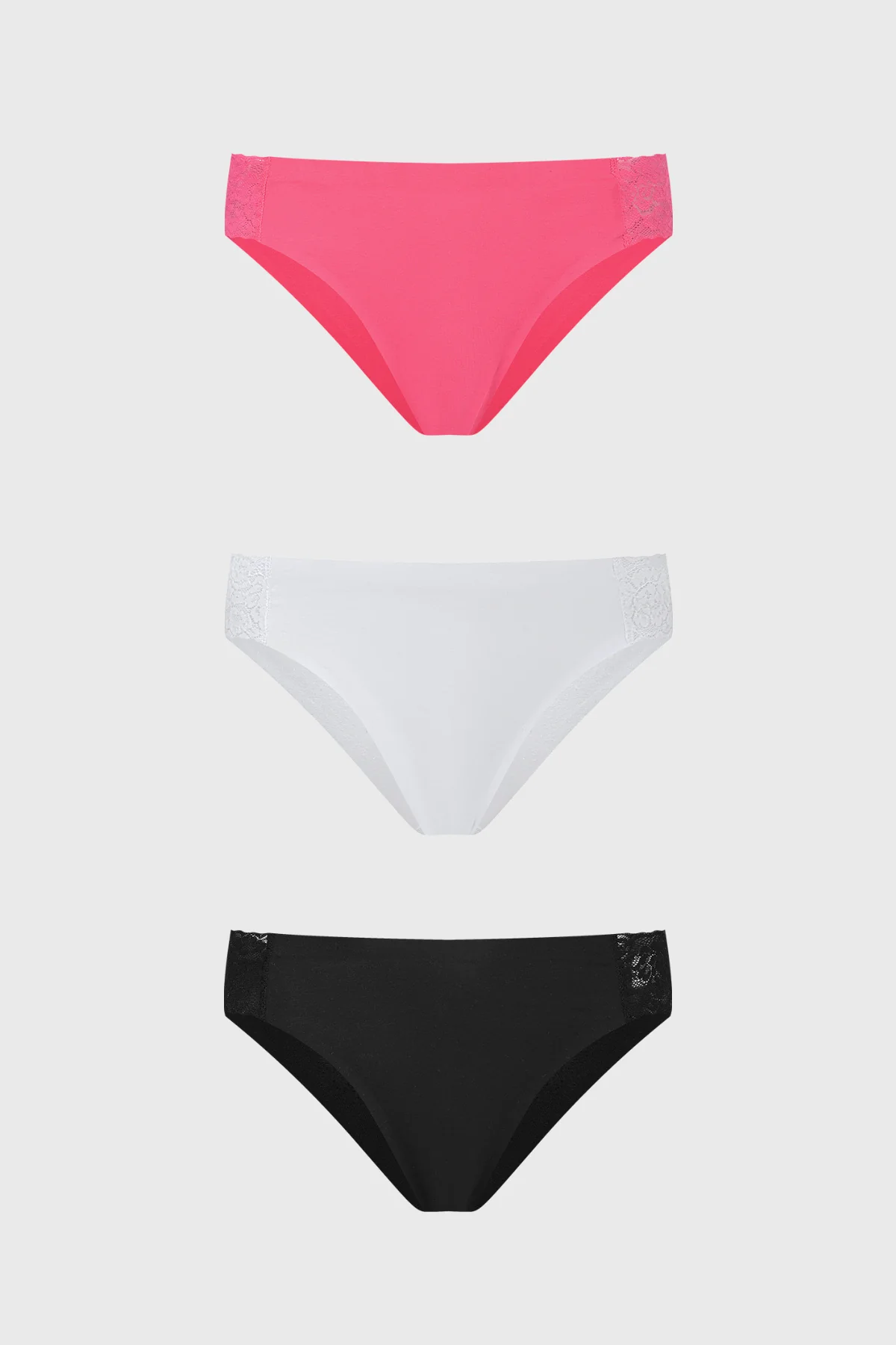 Calzón Mujer Tripack Detalle Costado Fucsia
