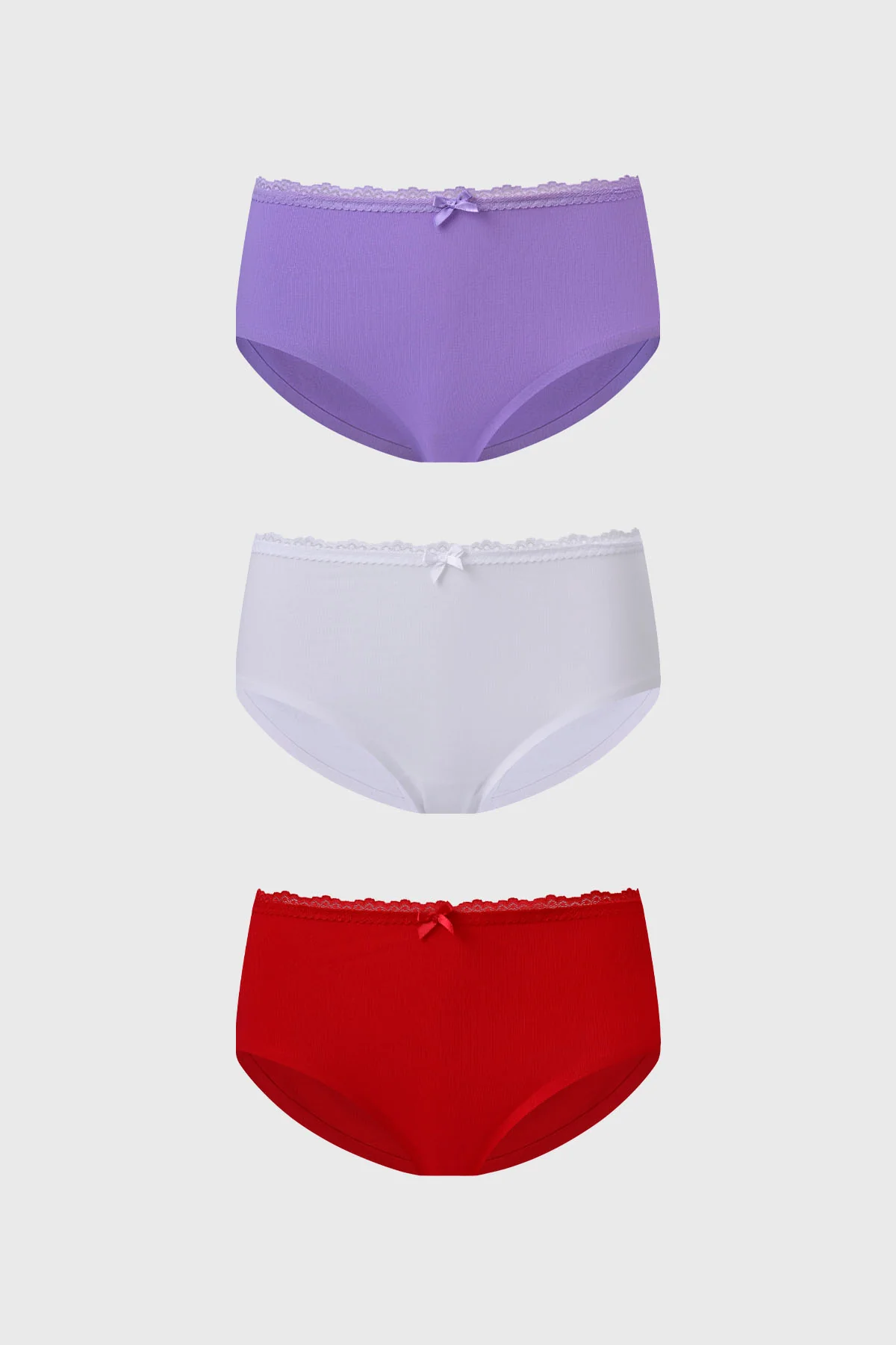 Calzón Mujer Tripack Pantaleta Detalle Encaje Lila