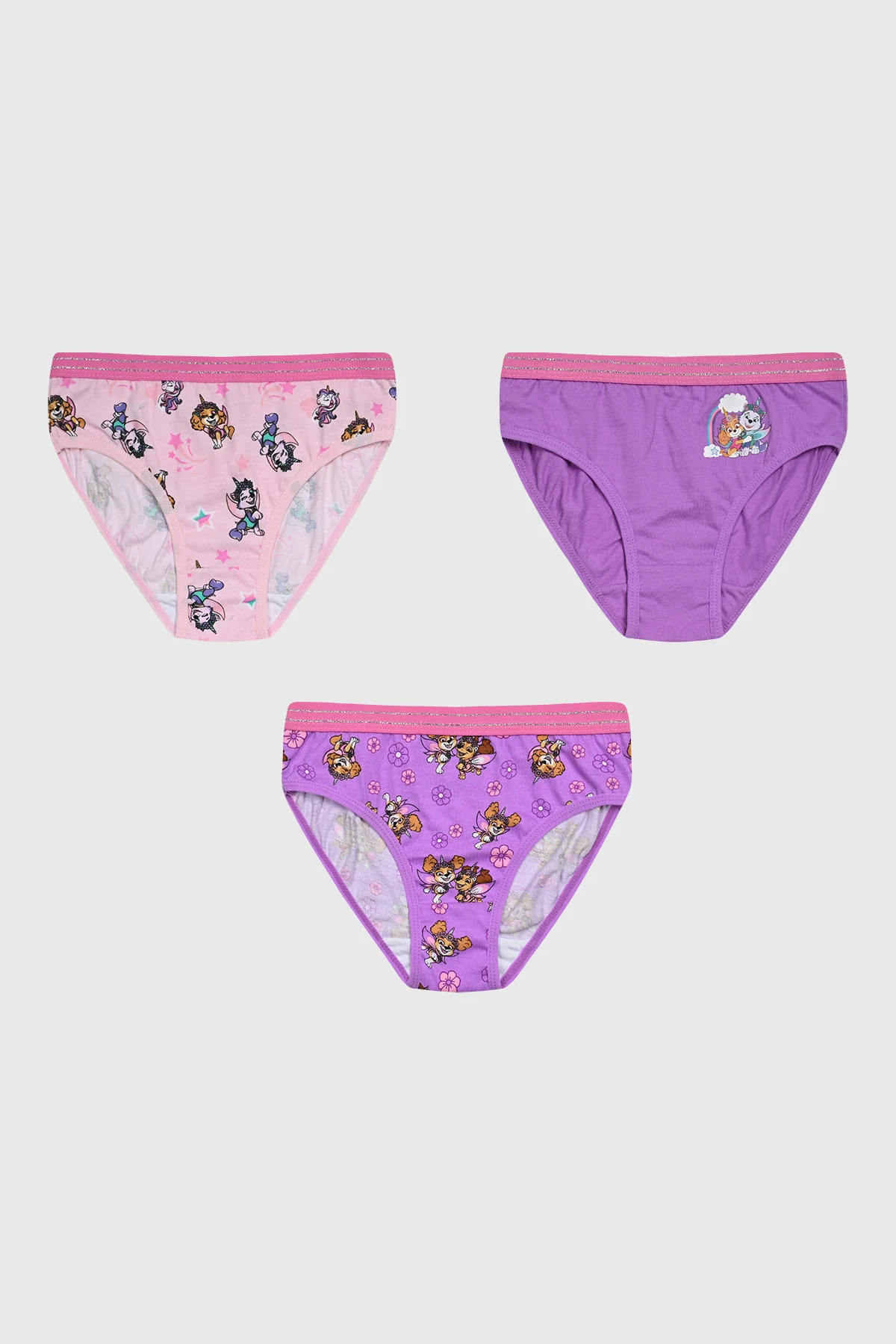 Calzón Niña Tripack Paw Patrol Morado