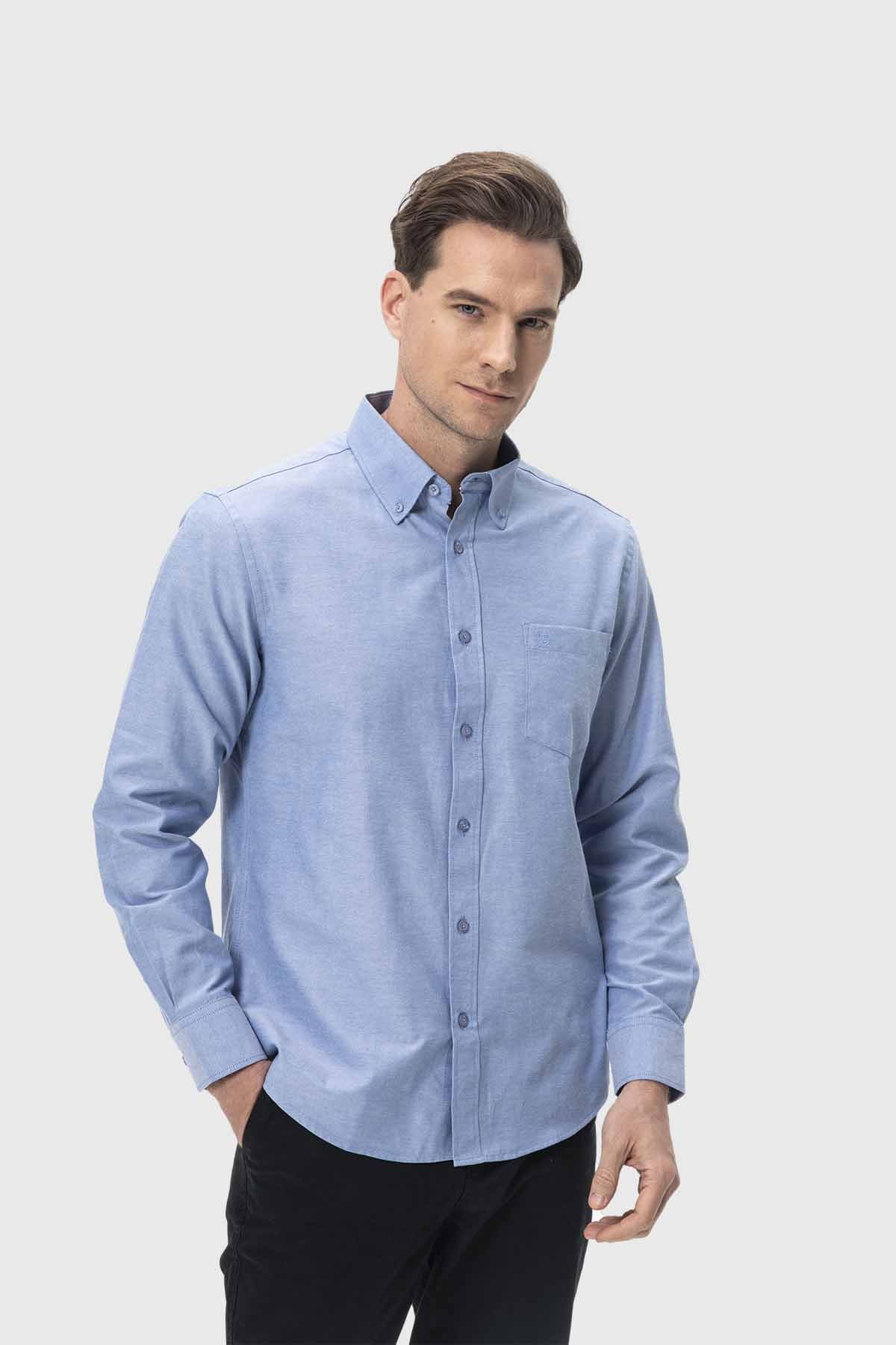 Camisa Hombre Oxford Azul - Image 2