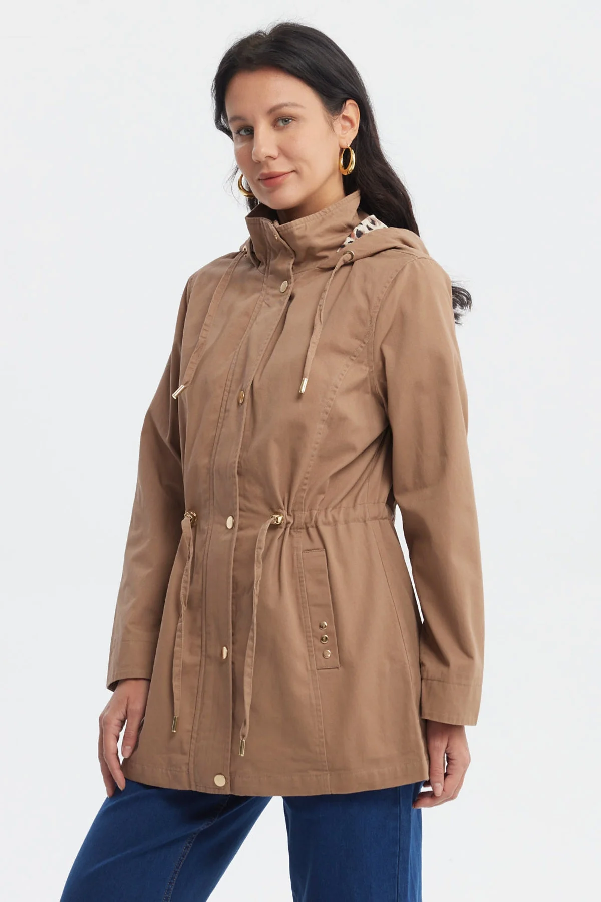 Chaqueta Mujer Ajustable Café Claro - Image 2