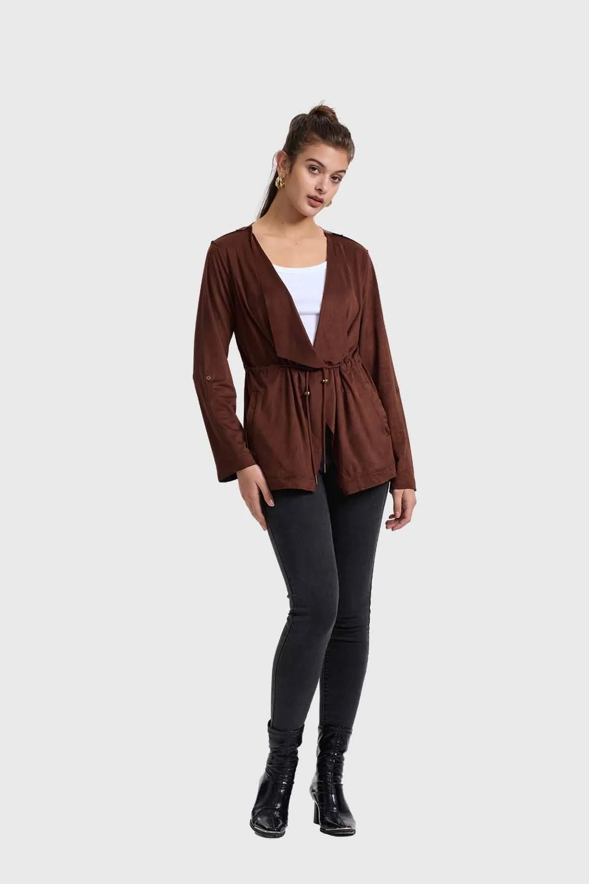 Chaqueta Mujer Antelina Chocolate - Image 4