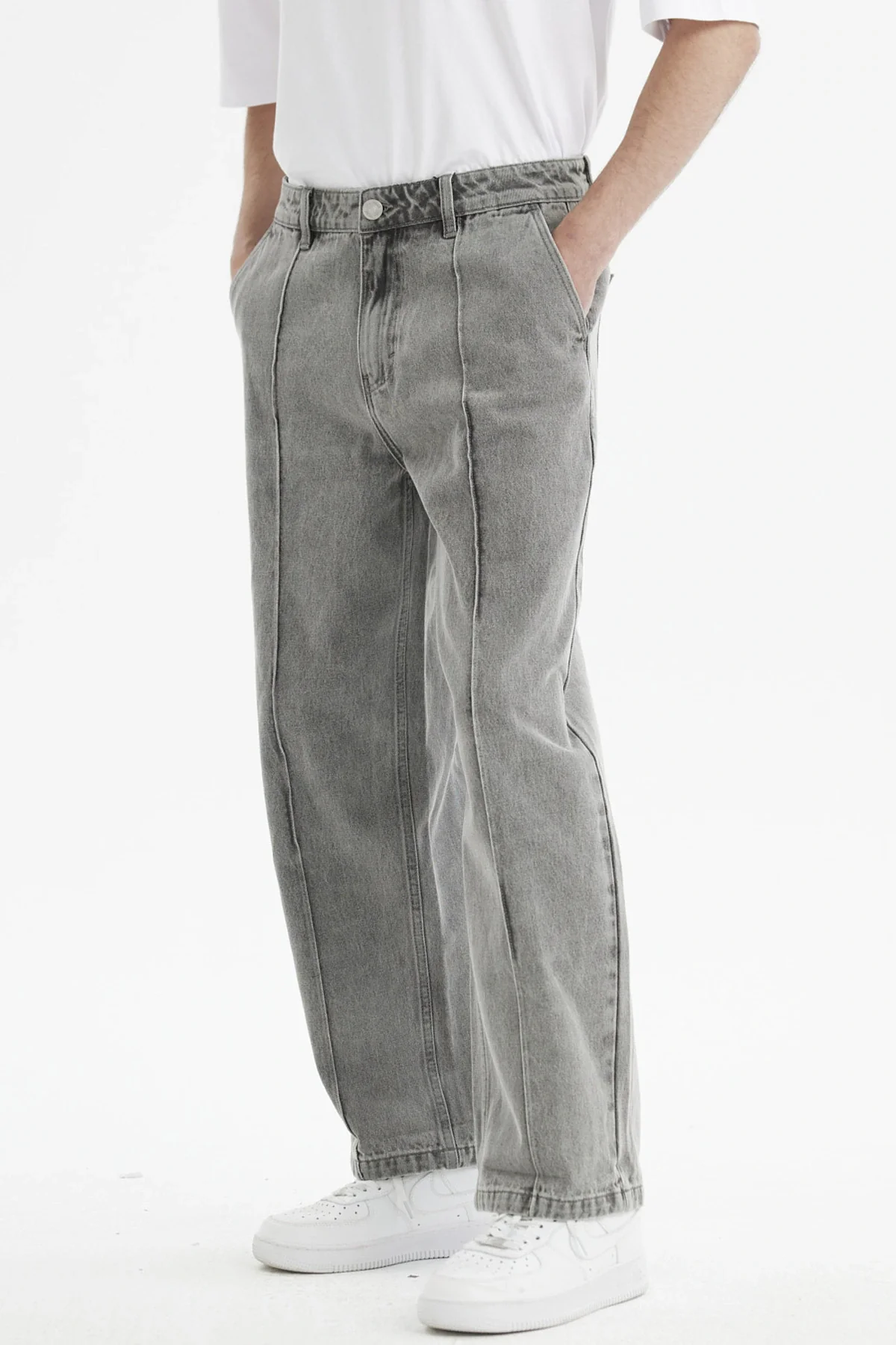 Jeans Hombre Baggy Linea Gris Claro - Image 2