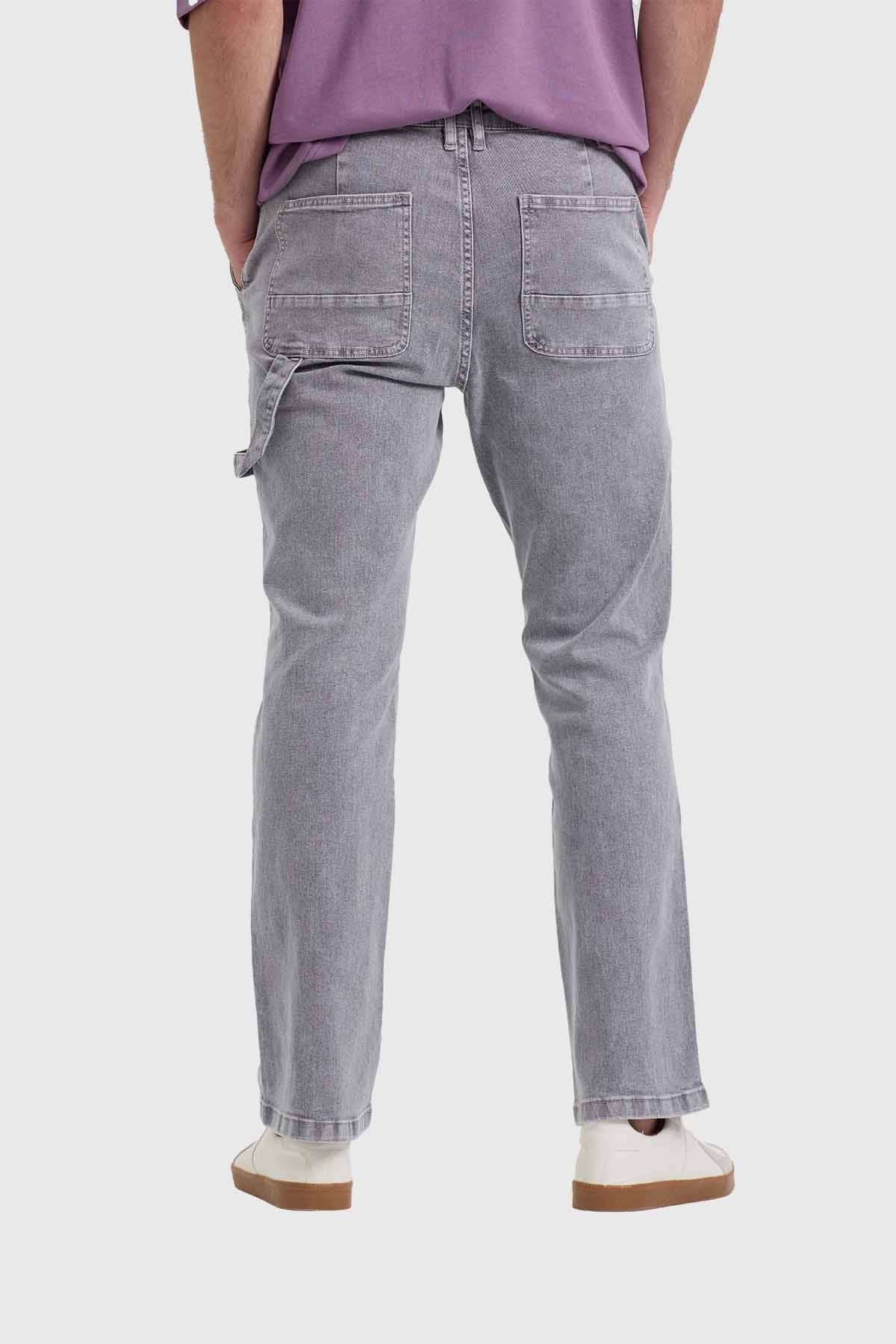 Jeans Hombre Costura Pierna Gris - Image 3
