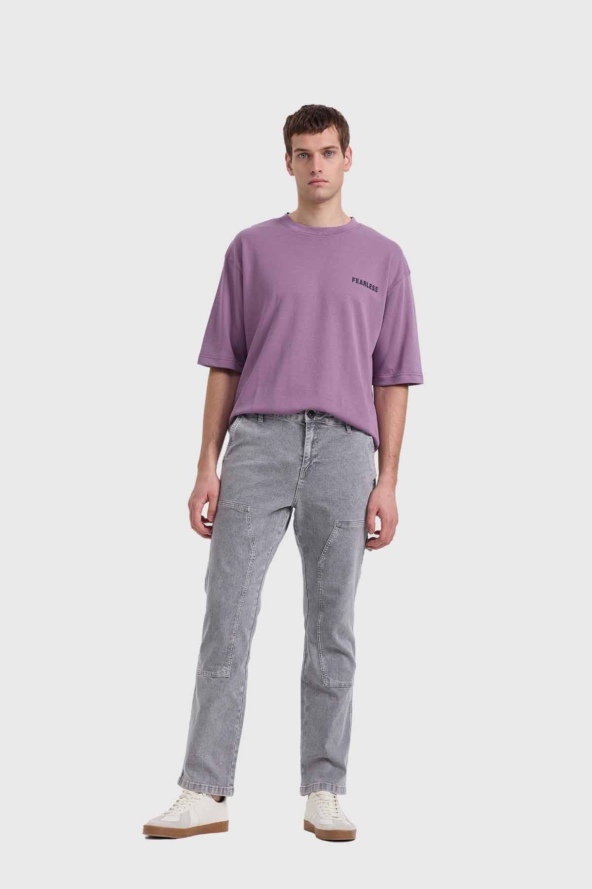 Jeans Hombre Costura Pierna Gris - Image 4