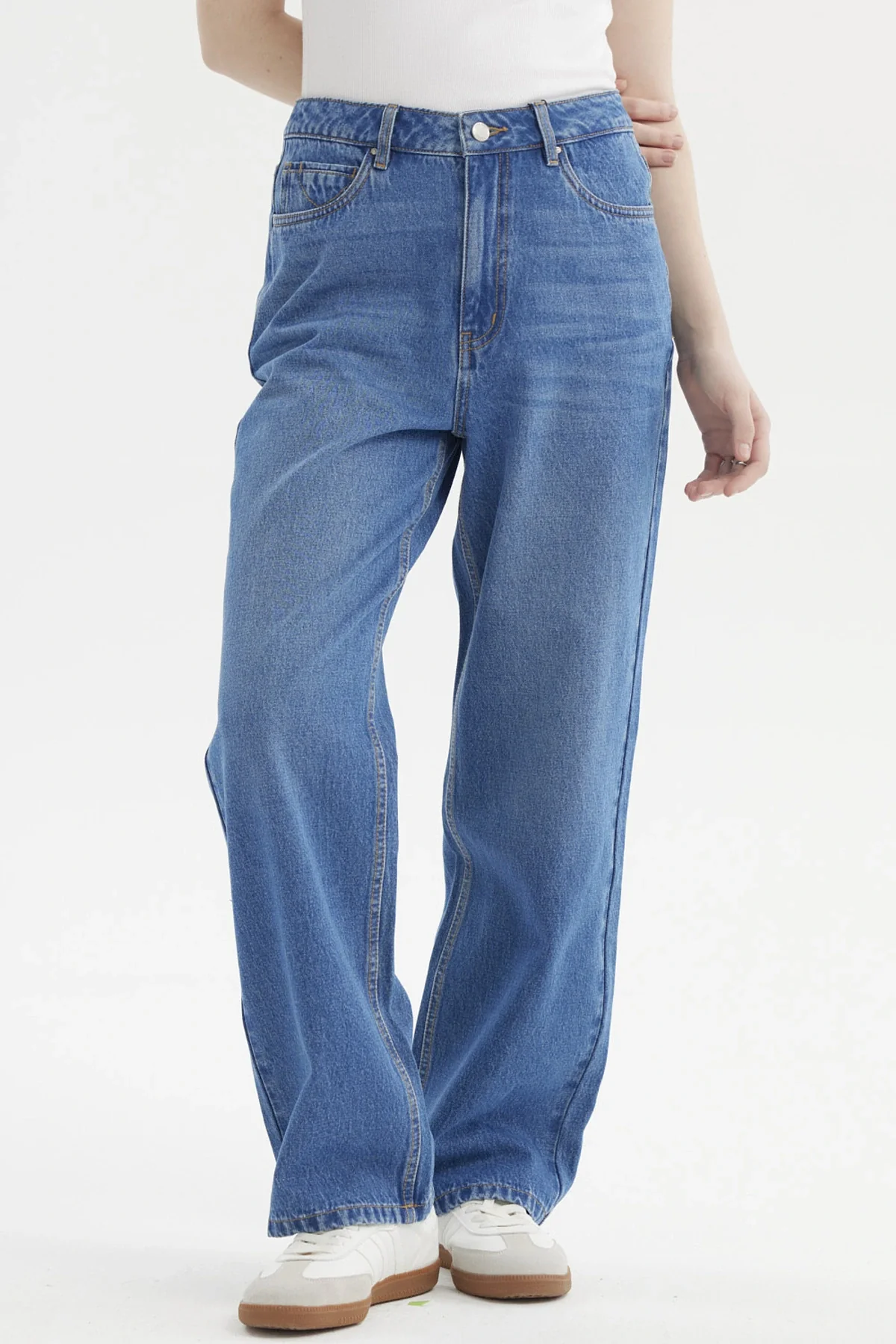 Jeans Mujer Cami Calce Recto Azul