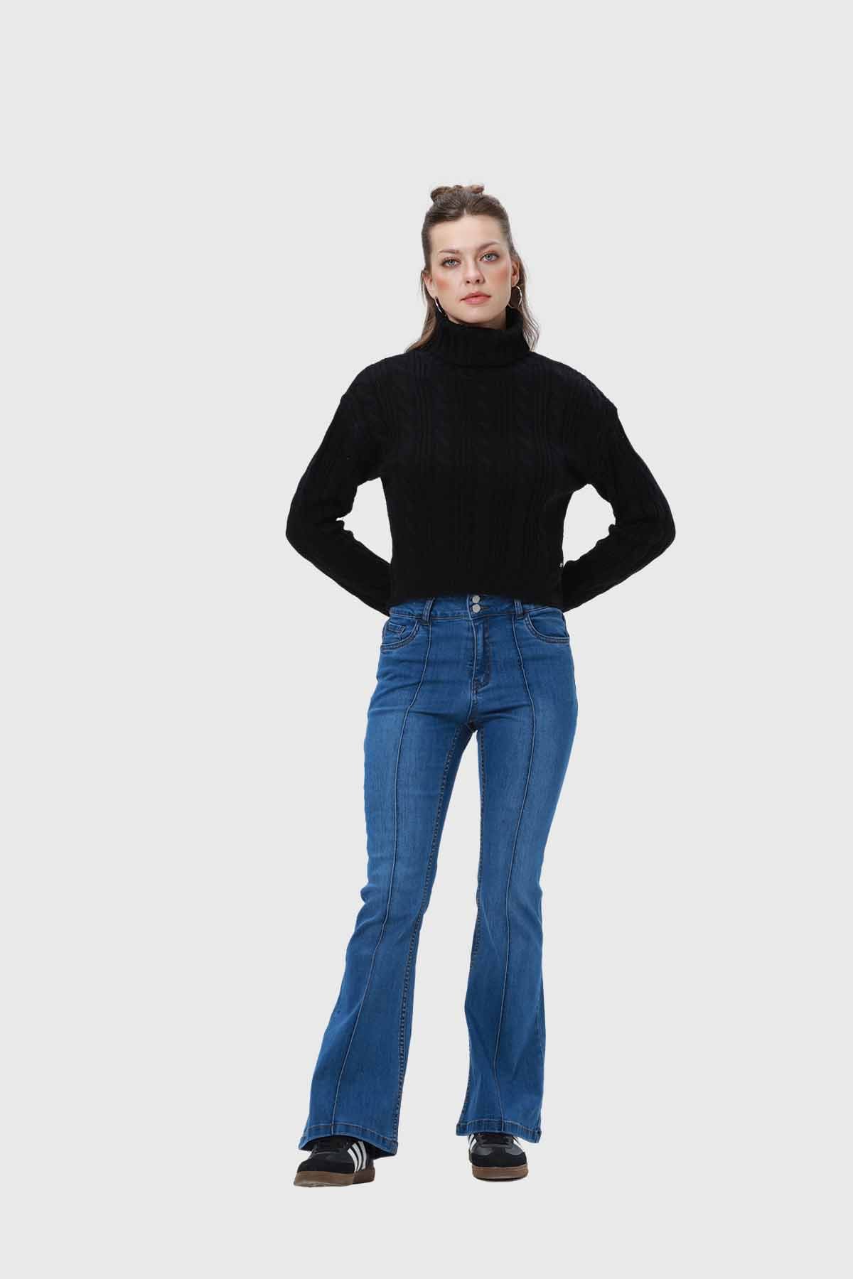 Jeans Mujer Flare Linea Lavada Azul - Image 4