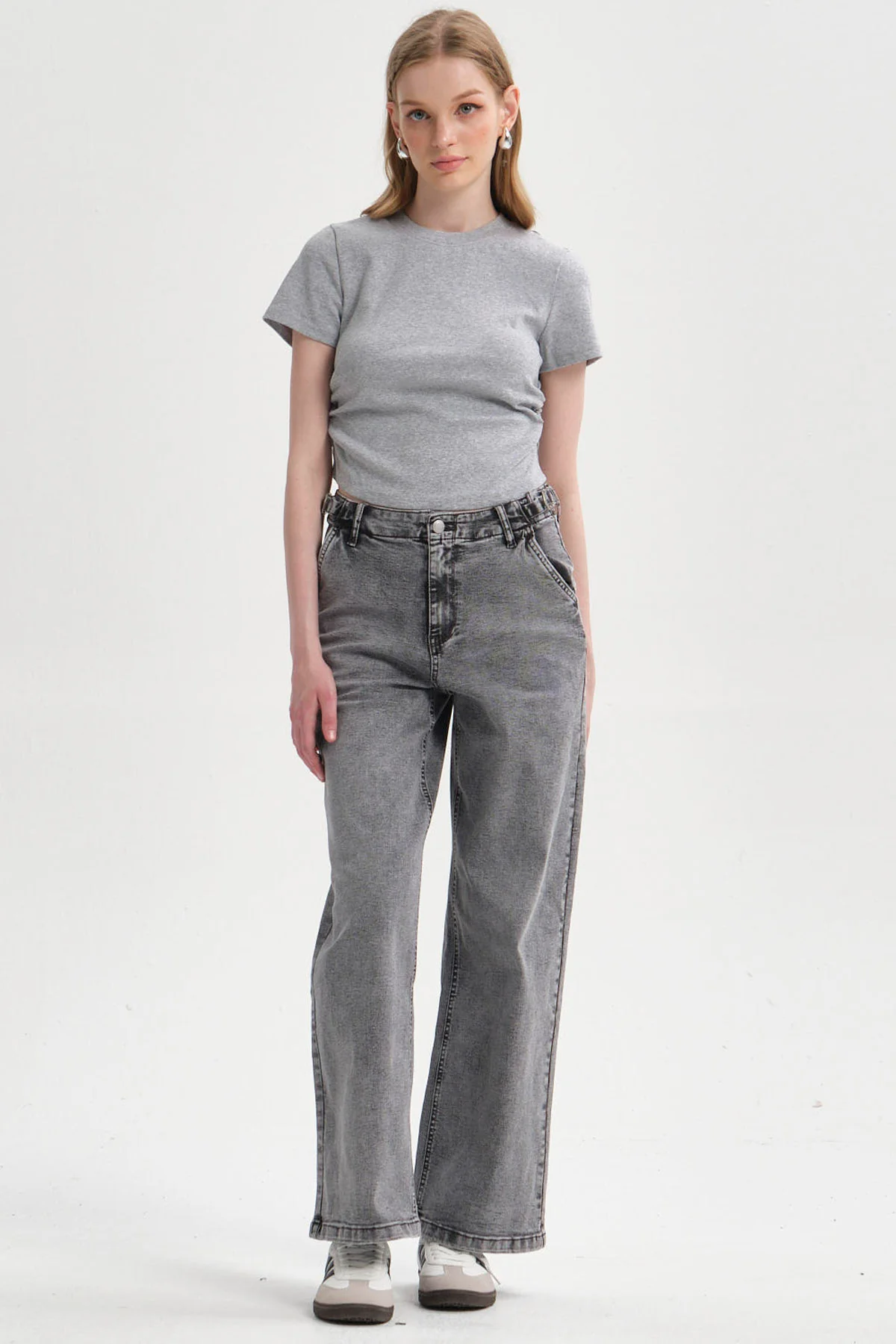 Jeans Mujer Wide Leg Lavado Gris - Image 4