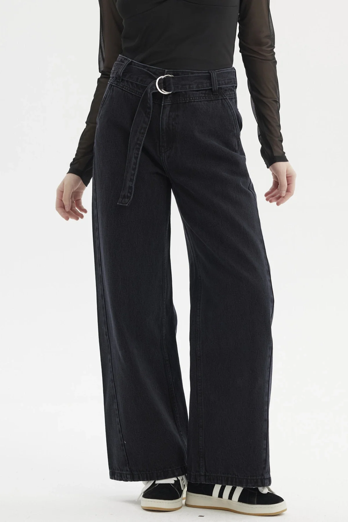Jeans Mujer Wide Leg Negro