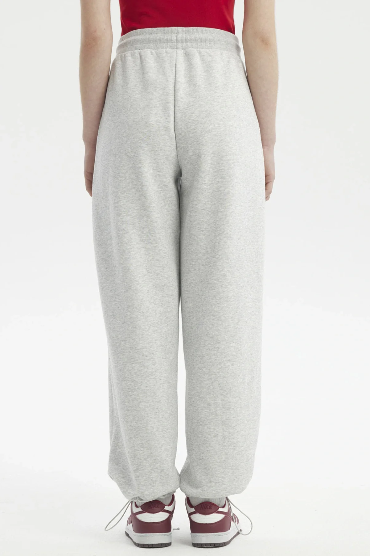 Pantalón Buzo Mujer Pitillo Gris Melange Claro - Image 3