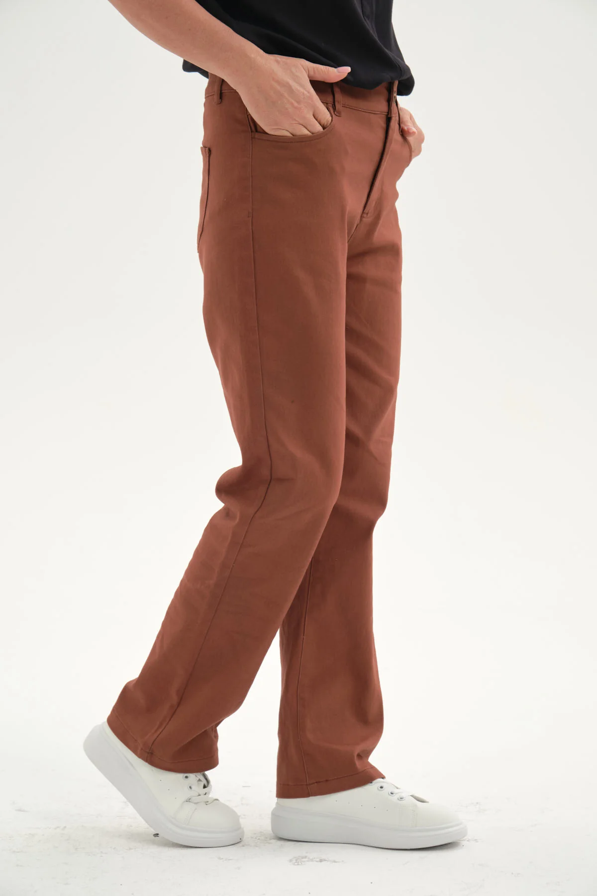 Pantalón Mujer Gabardina Cafe Claro - Image 2