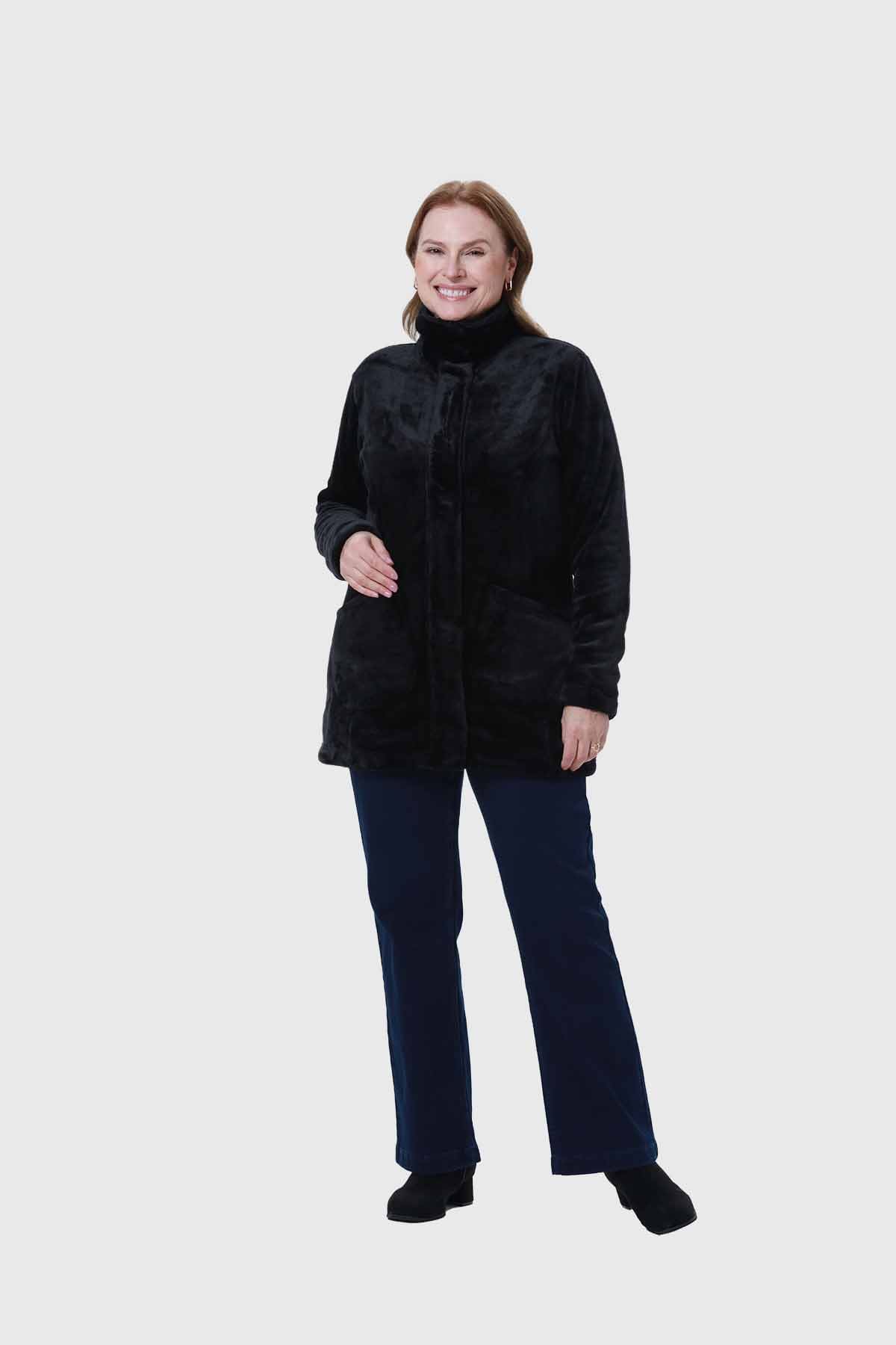 Polar Mujer Con Bolsillo Negro - Image 4