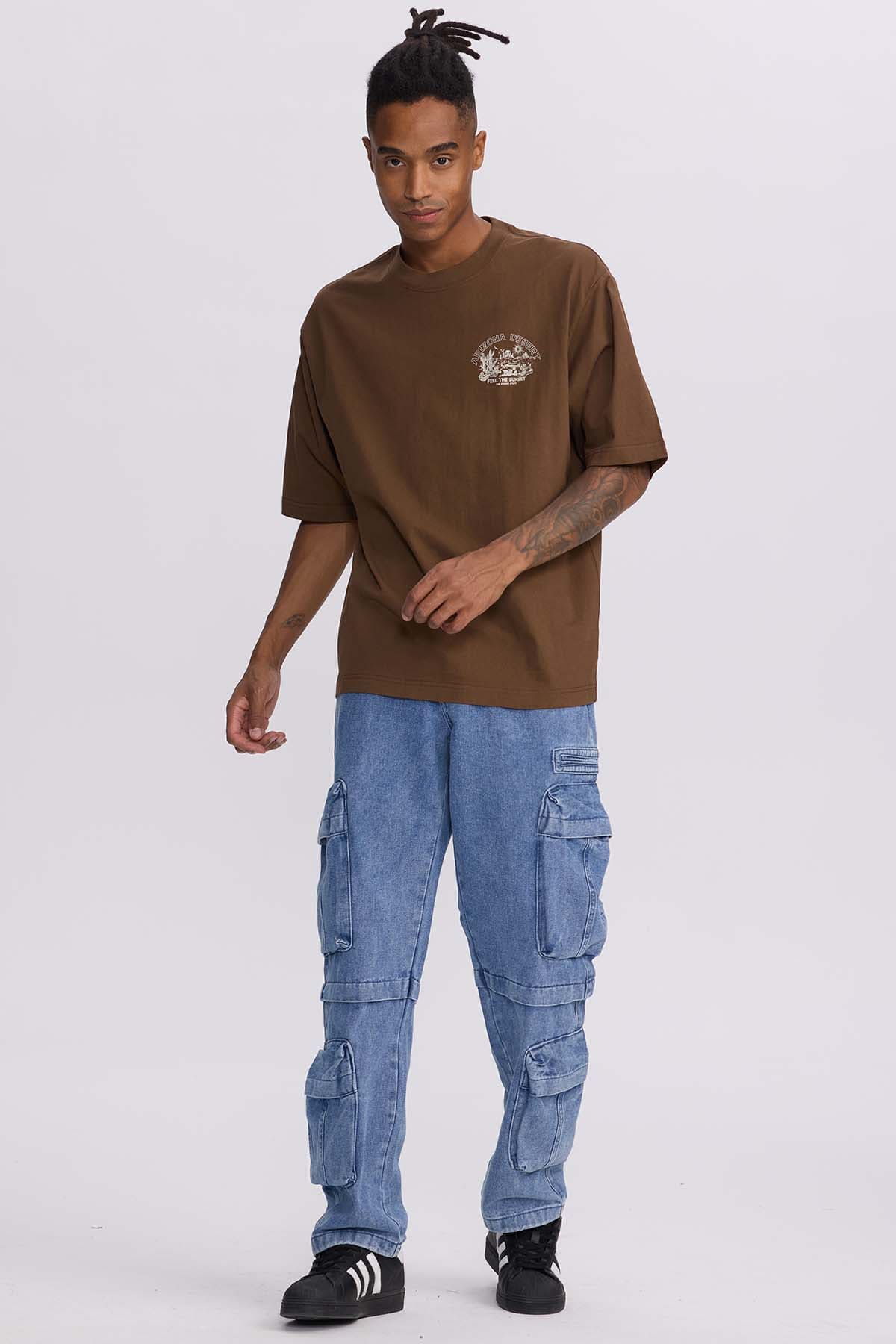 Polera Hombre Doble Print Wester Chocolate - Image 4