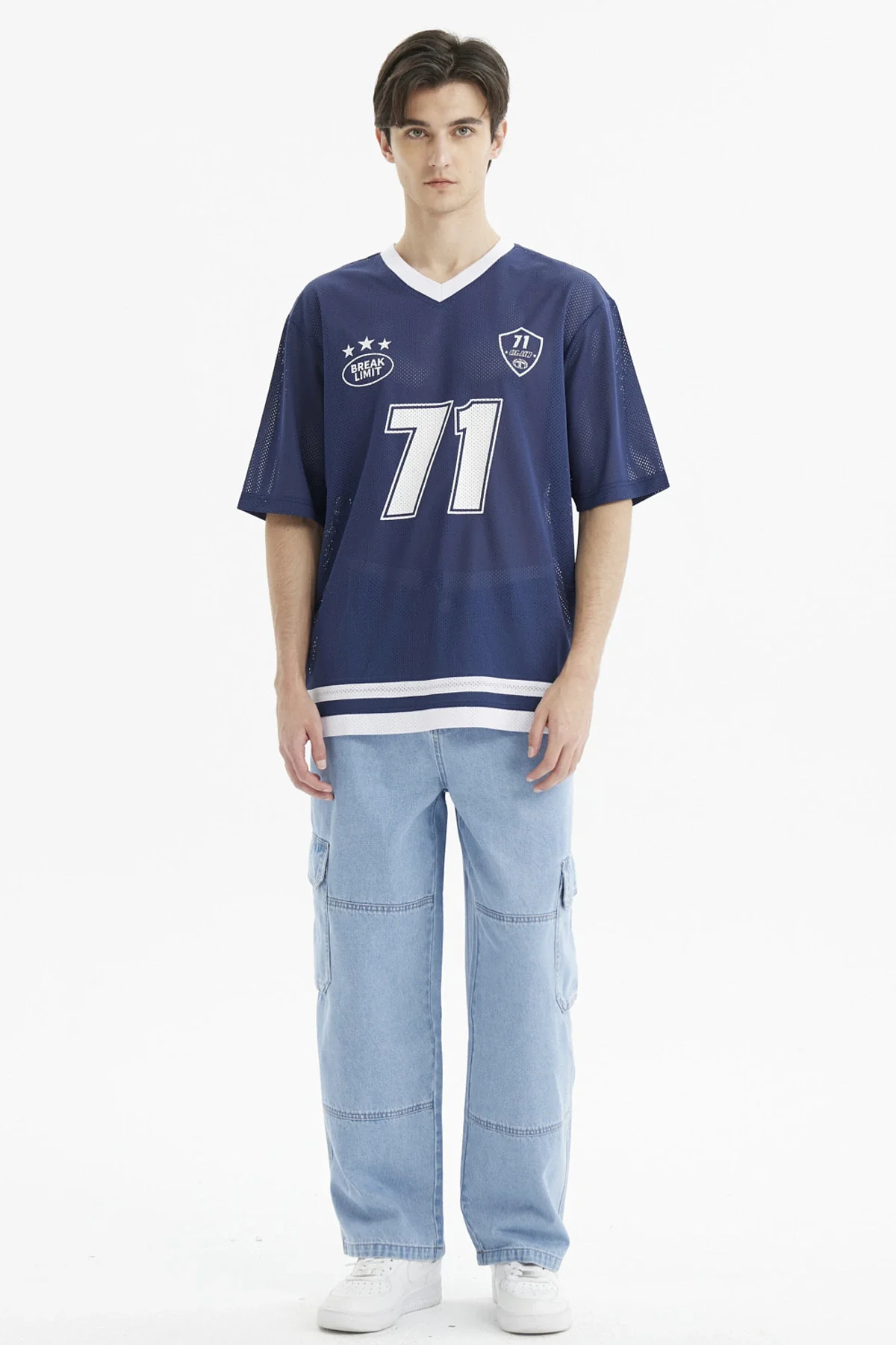 Polera Hombre Oversize Azul - Image 4