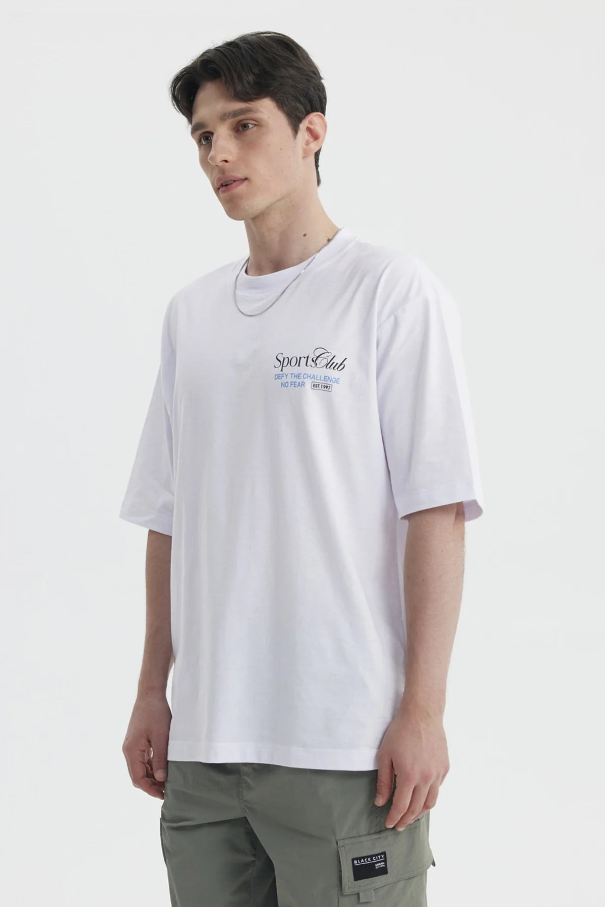 Polera Hombre Oversize Blanco - Image 3