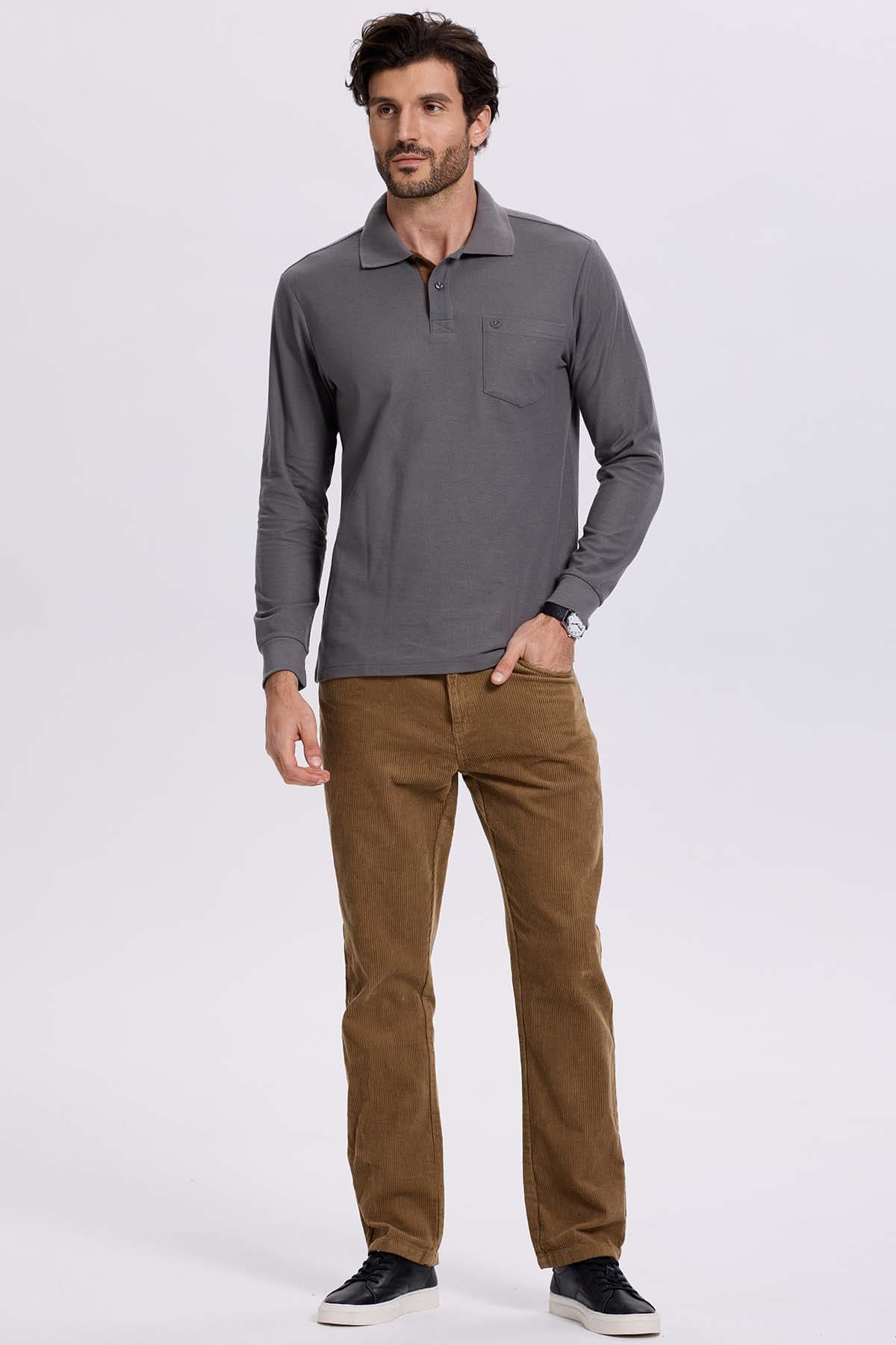 Polera Hombre Piqué Básica Gris - Image 4