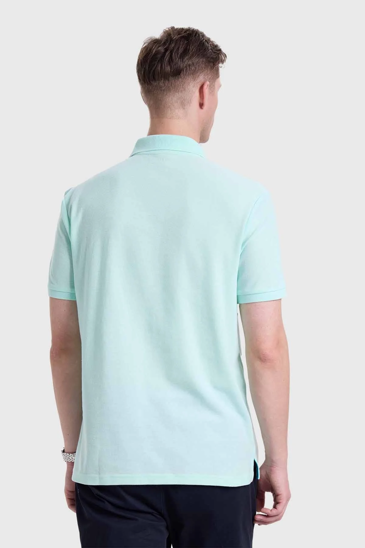 Polera Hombre Piqué Básica Verde - Image 3
