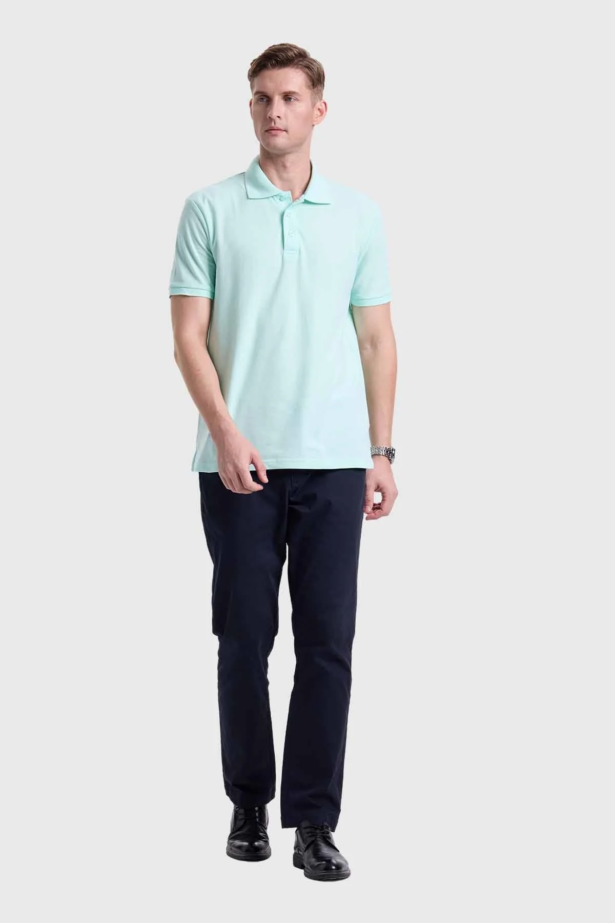 Polera Hombre Piqué Básica Verde - Image 4