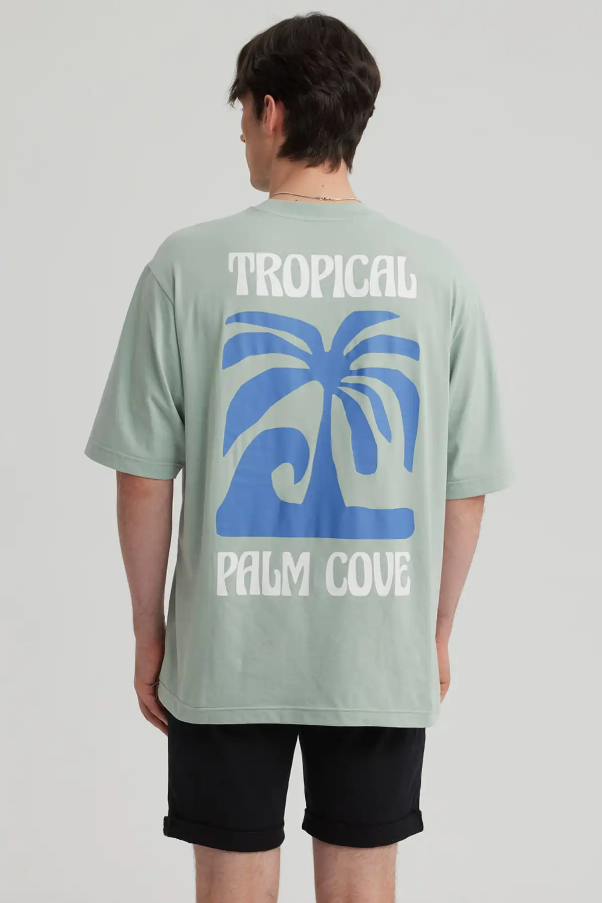 Polera Hombre Print Oversize Verde - Image 3