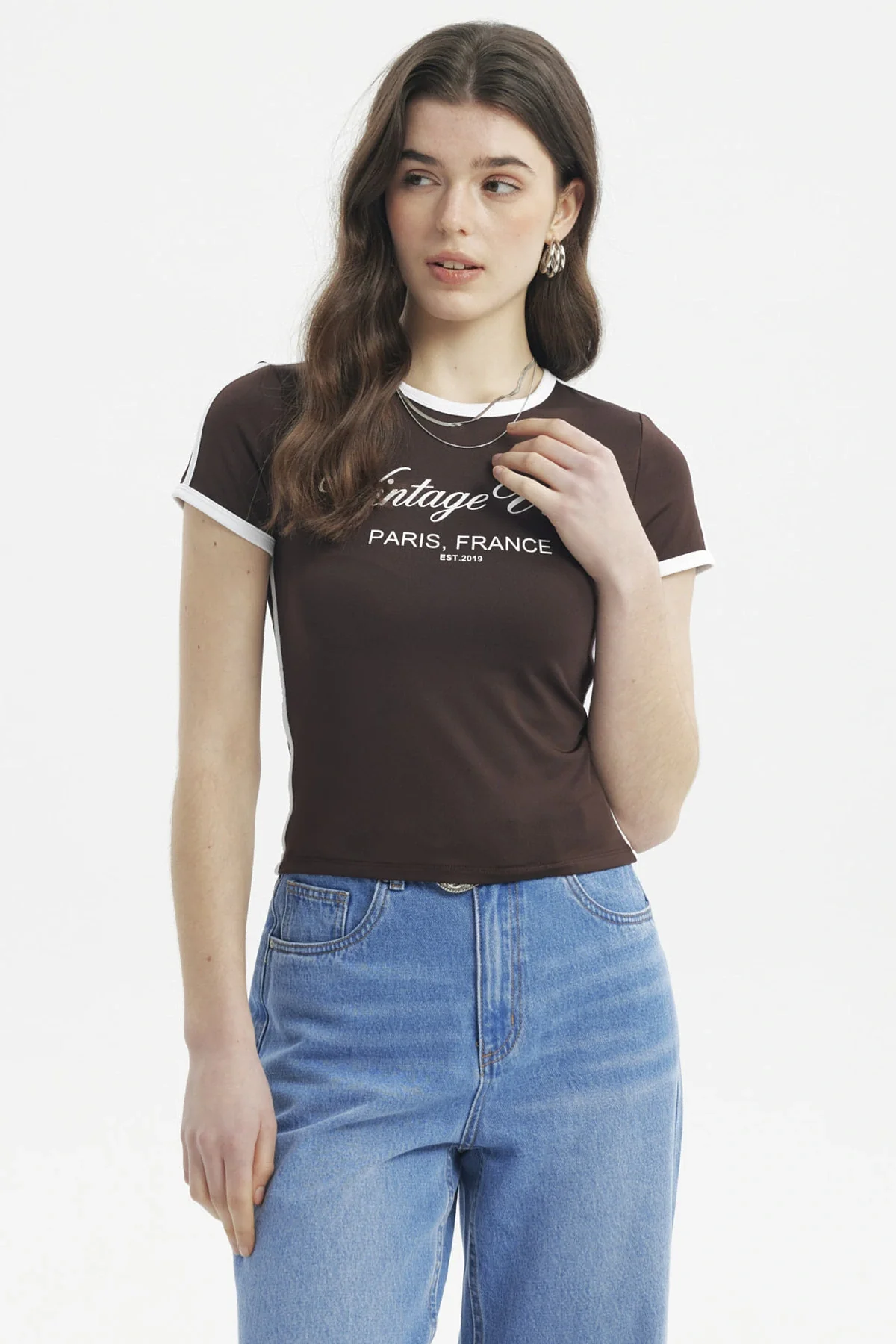 Polera Mujer Ajustado Café Oscuro