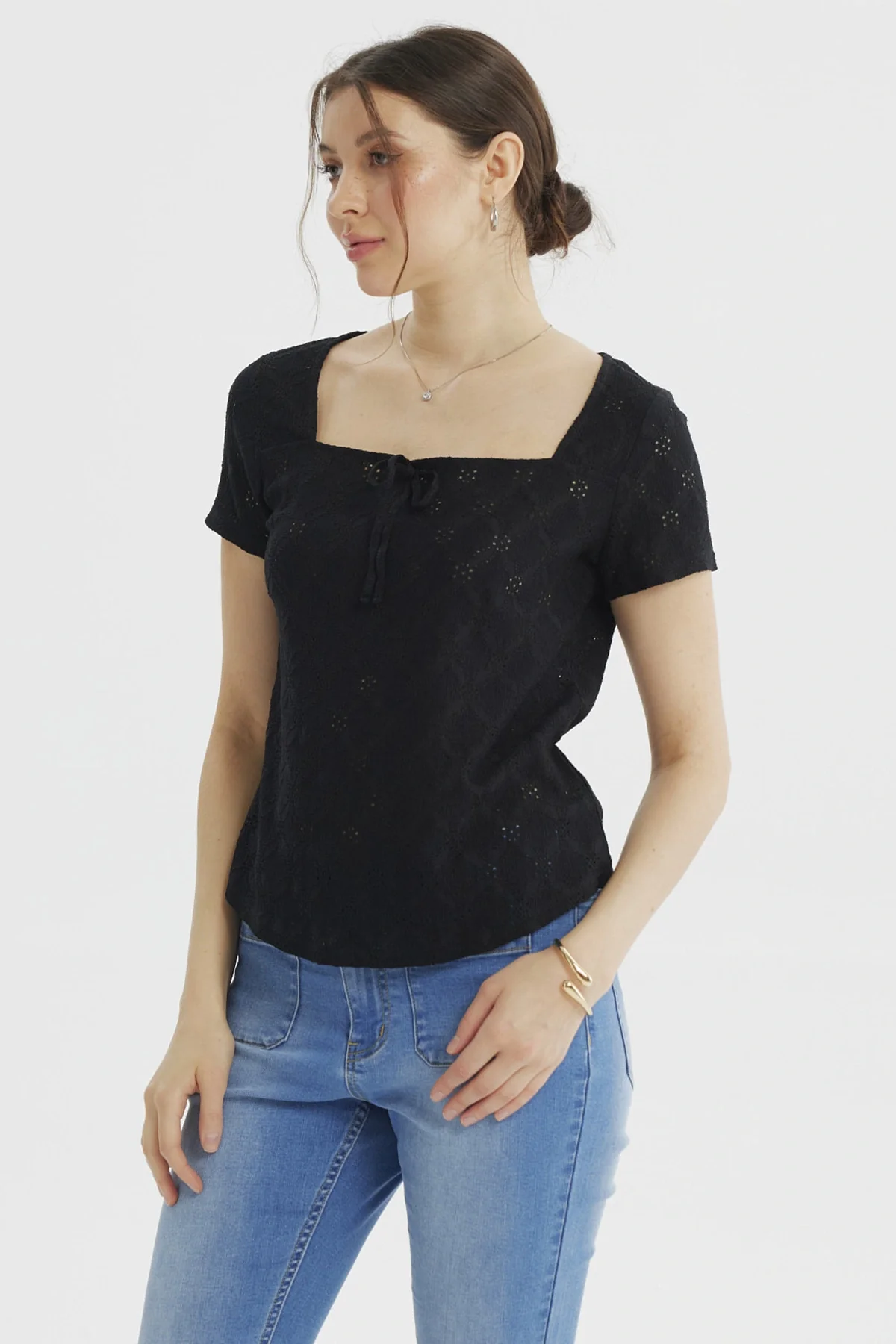 Polera Mujer Ajustado Negro - Image 2