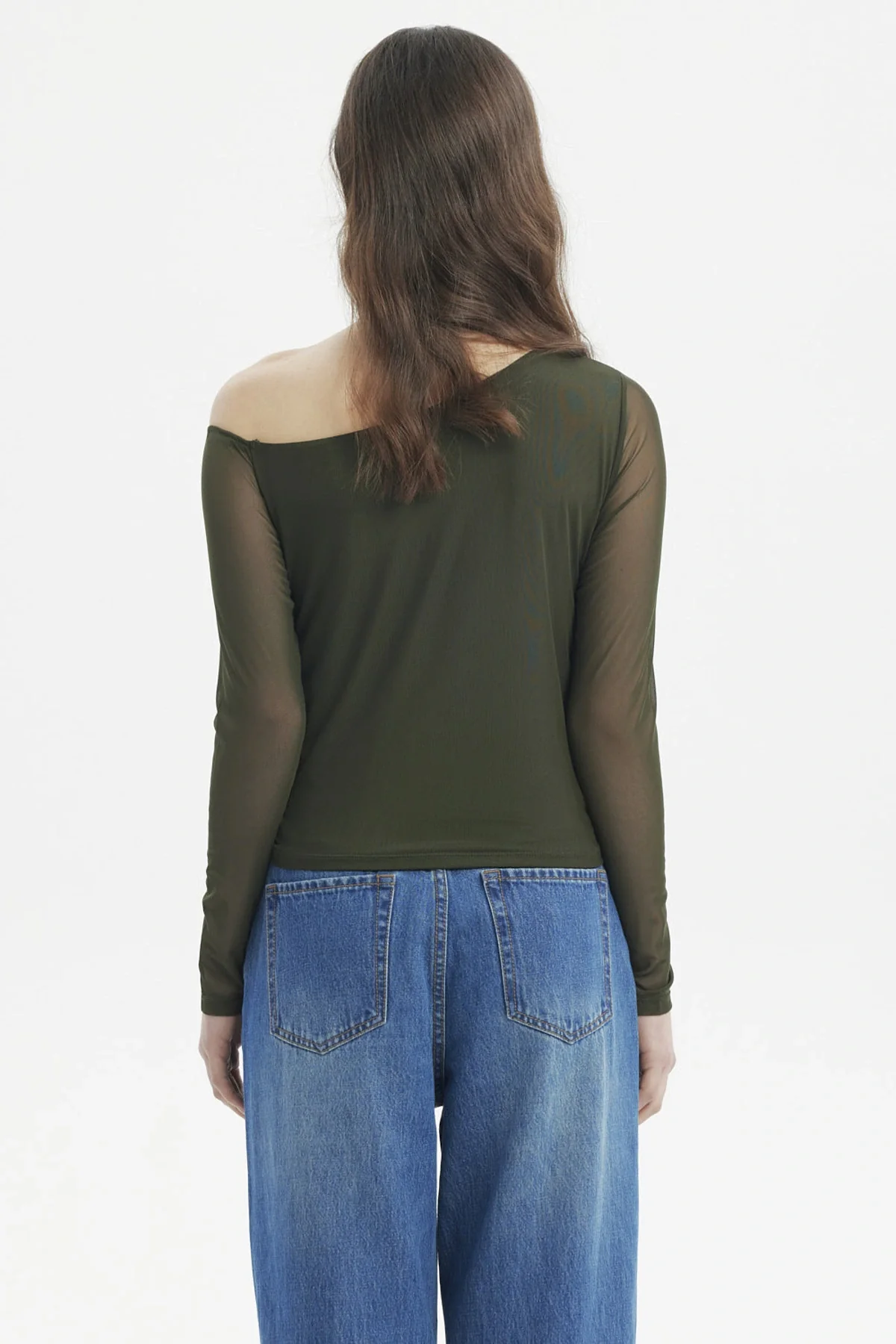 Polera Mujer Asimétrica Verde - Image 3