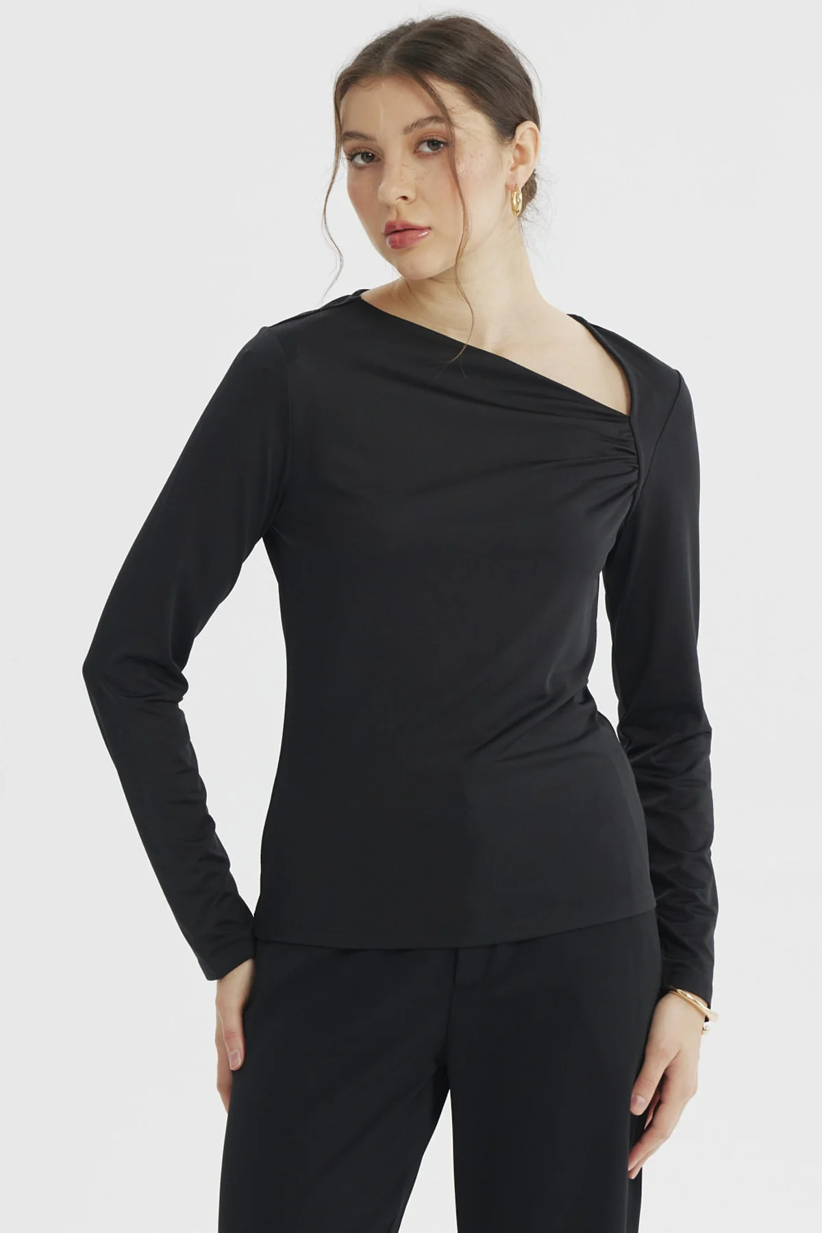 Polera Mujer Asimétrico Negro