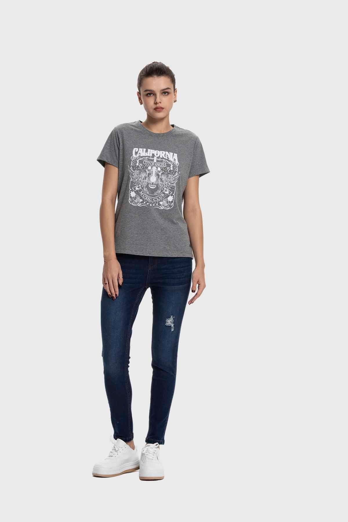 Polera Mujer Básica Print Gris - Image 3