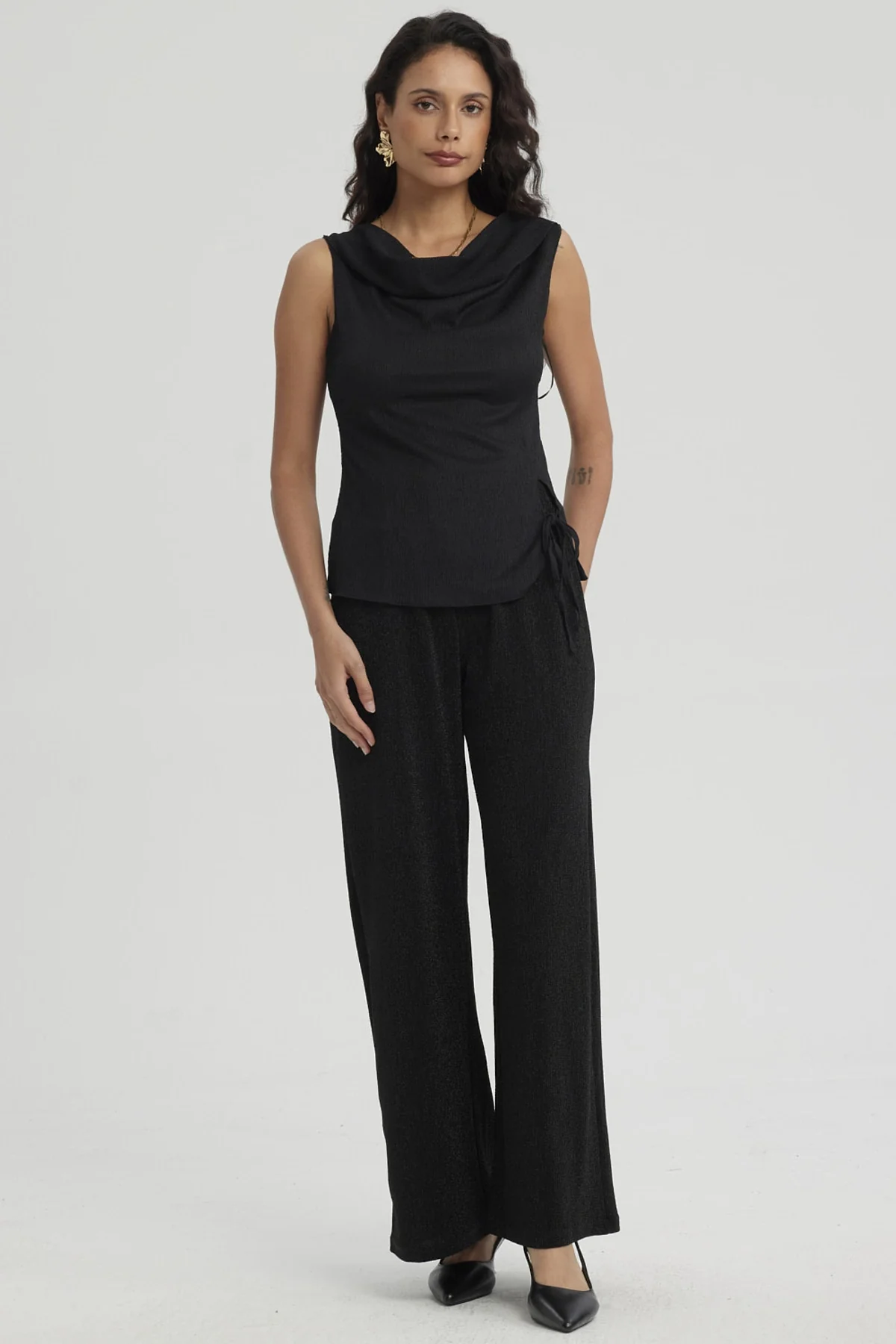 Polera Mujer Con Dobles Abertura Negro - Image 4