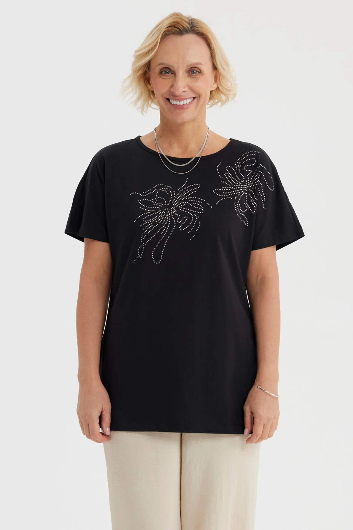 Polera Mujer Cuello Bote Negro
