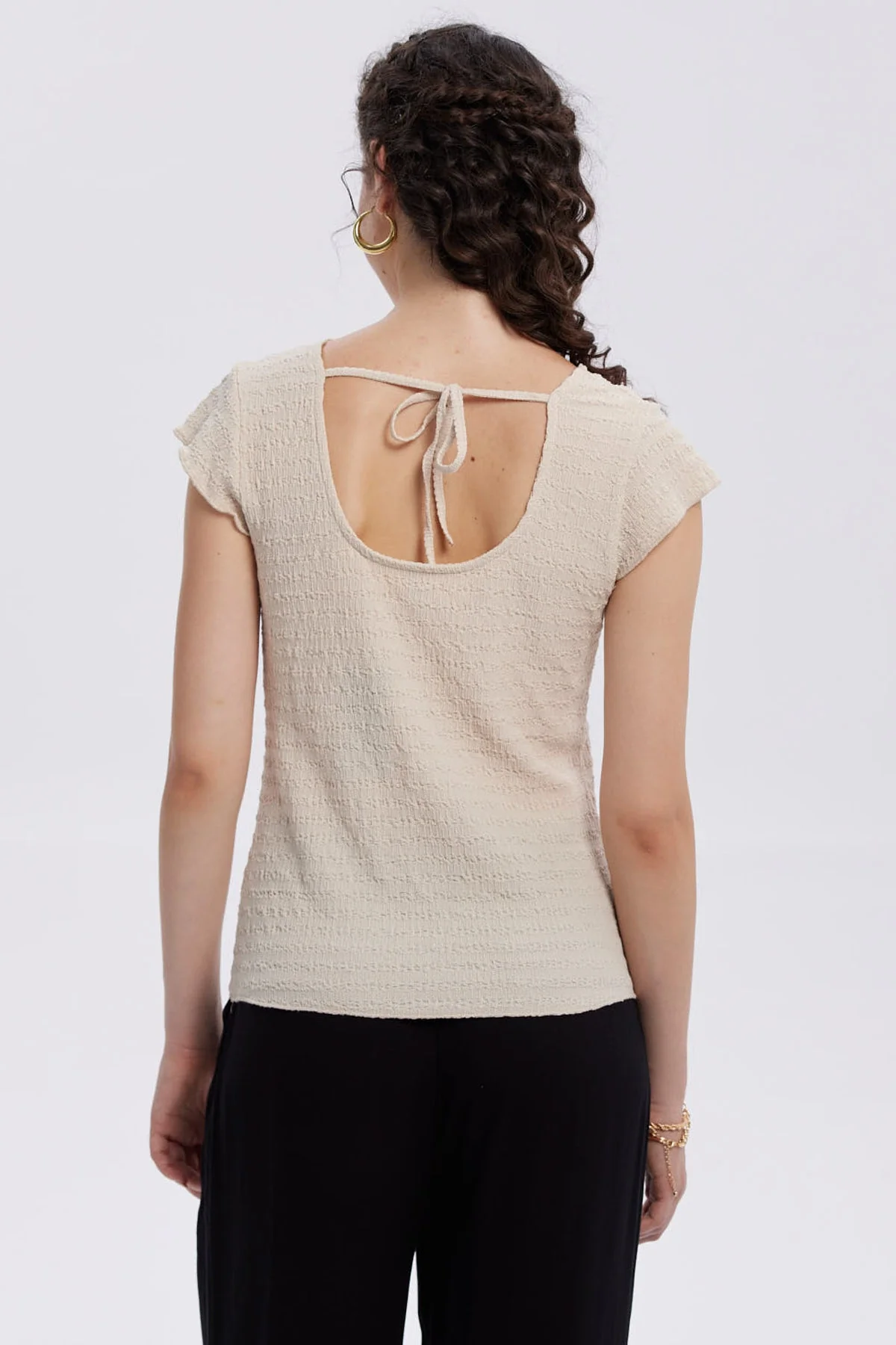 Polera Mujer Espalda Escote Cuadrado Arena - Image 3