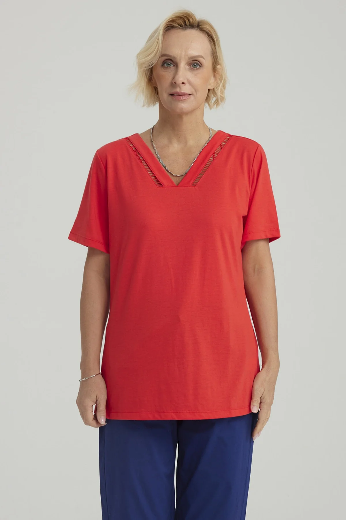 Polera Mujer Lisa Rojo