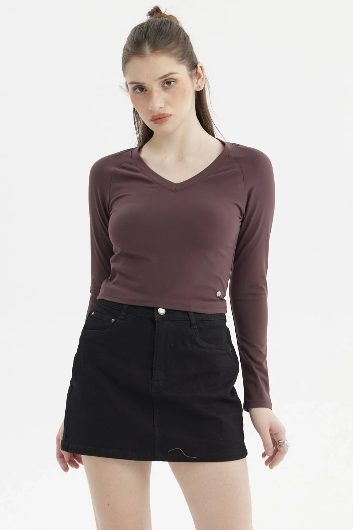 Polera Mujer Lisa Chocolate
