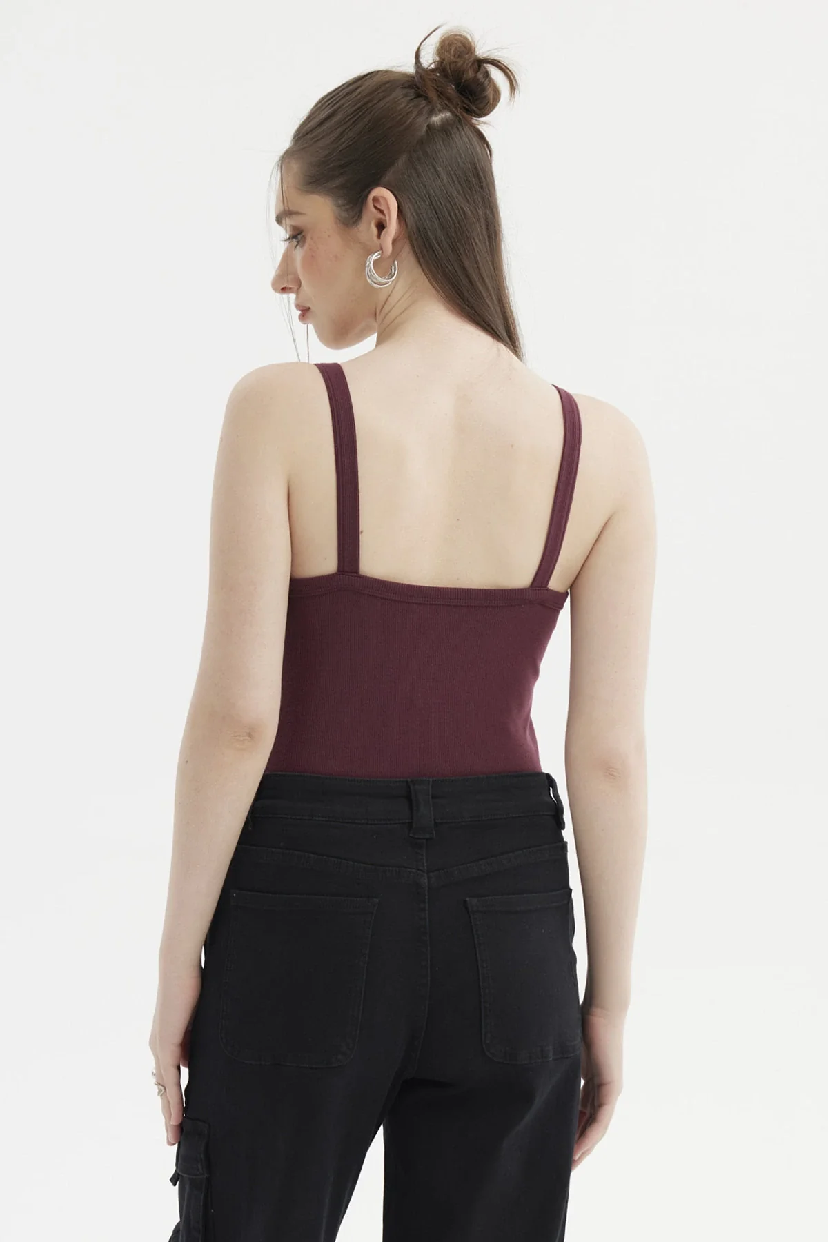 Polera Mujer Tirante Argolla Burdeo - Image 3