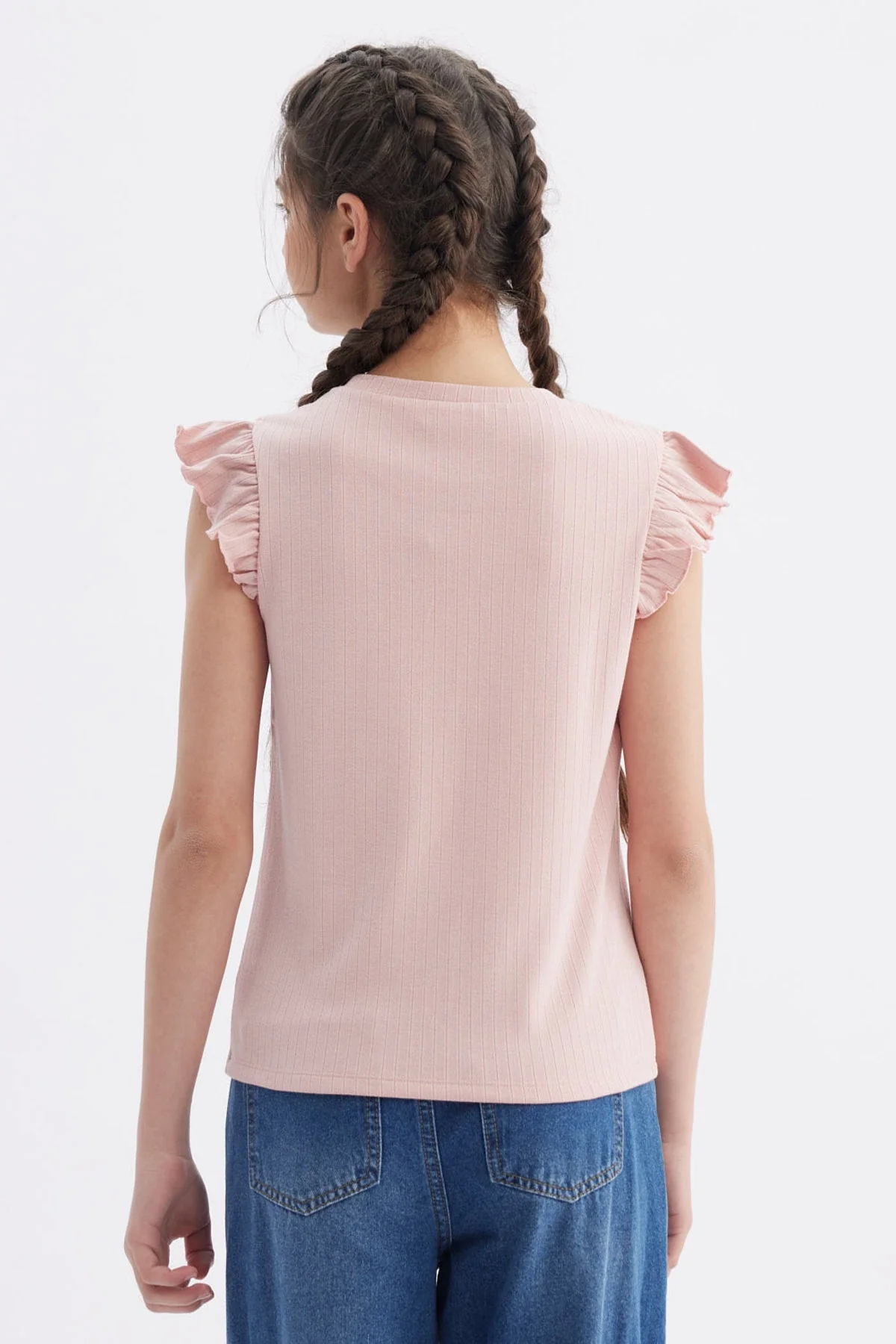 Polera Niña Rib Rosado - Image 3