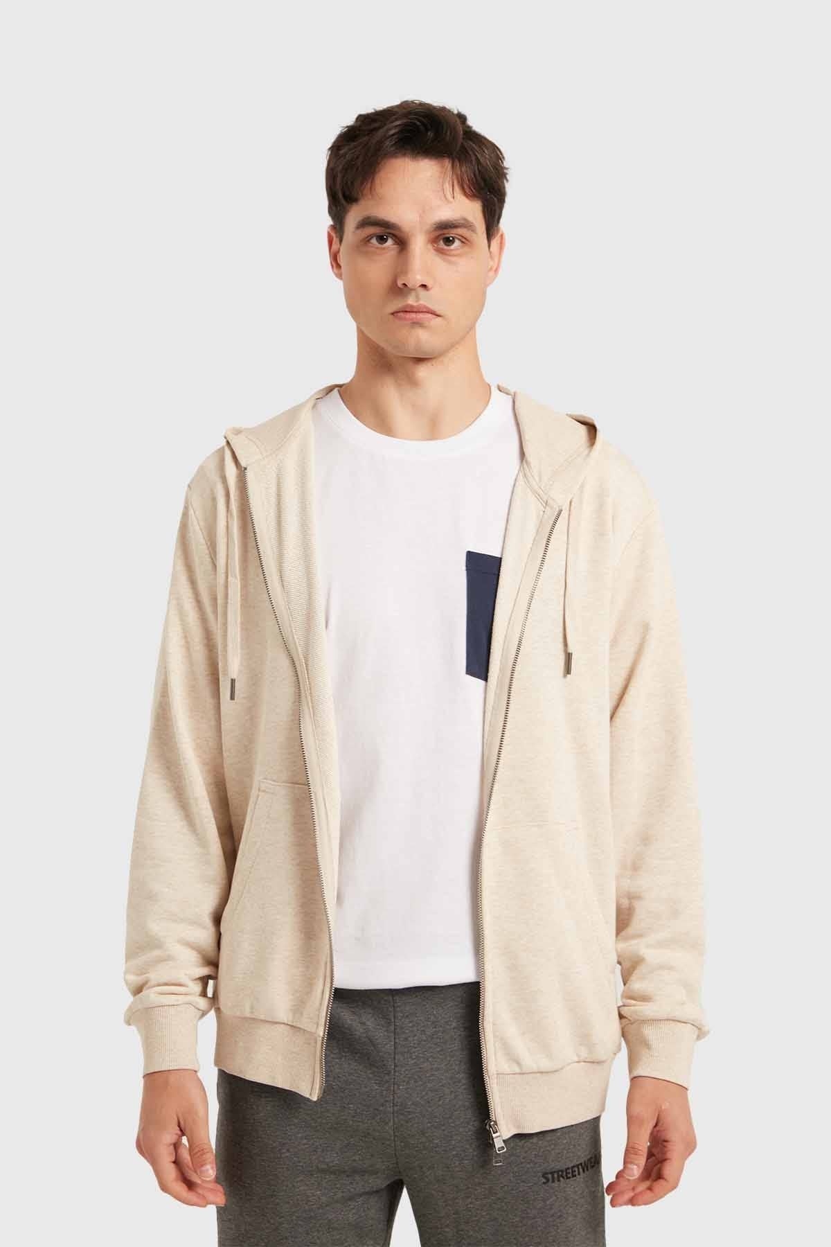 Polerón Hombre Básico Beige