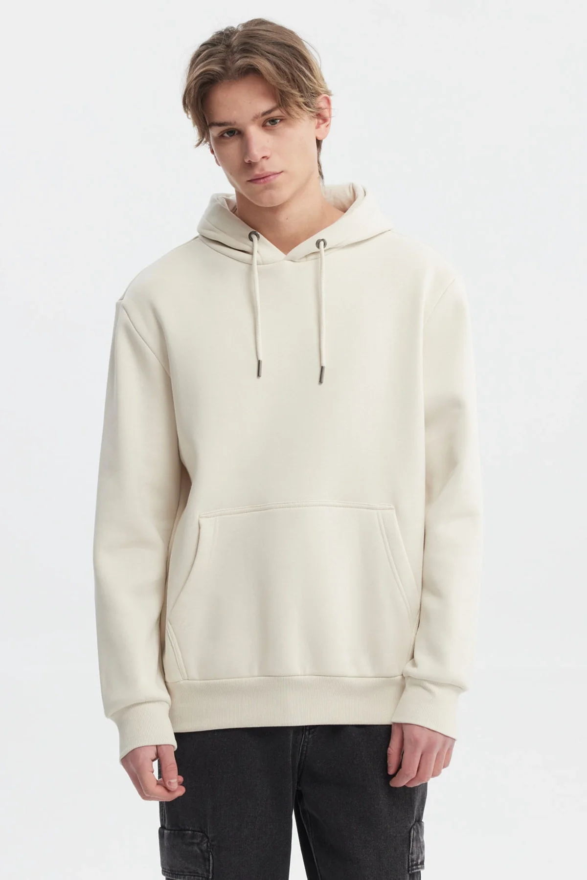 Polerón Hombre Hoodie Básico Beige