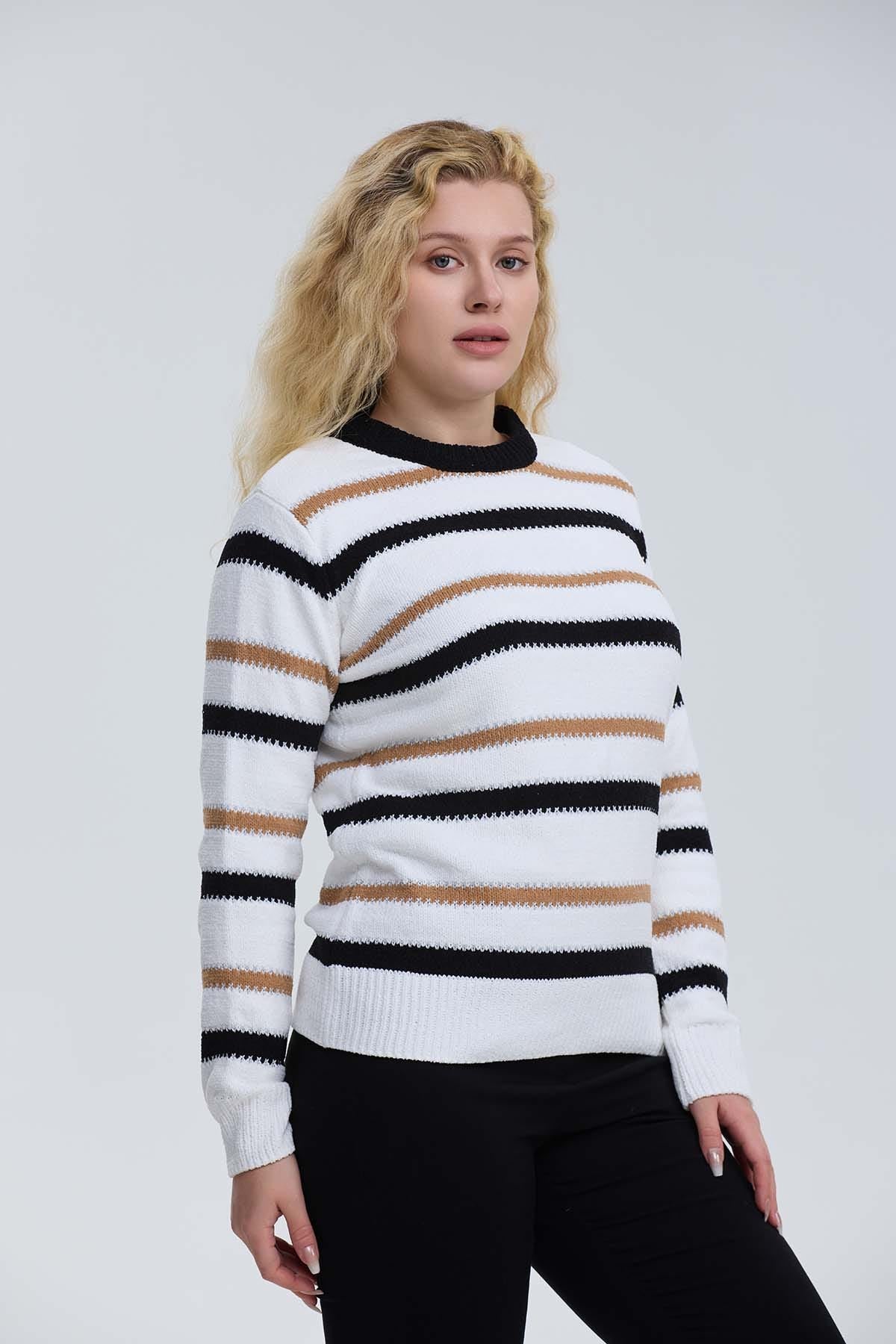 Sweater Mujer Bloques Crudo - Image 2