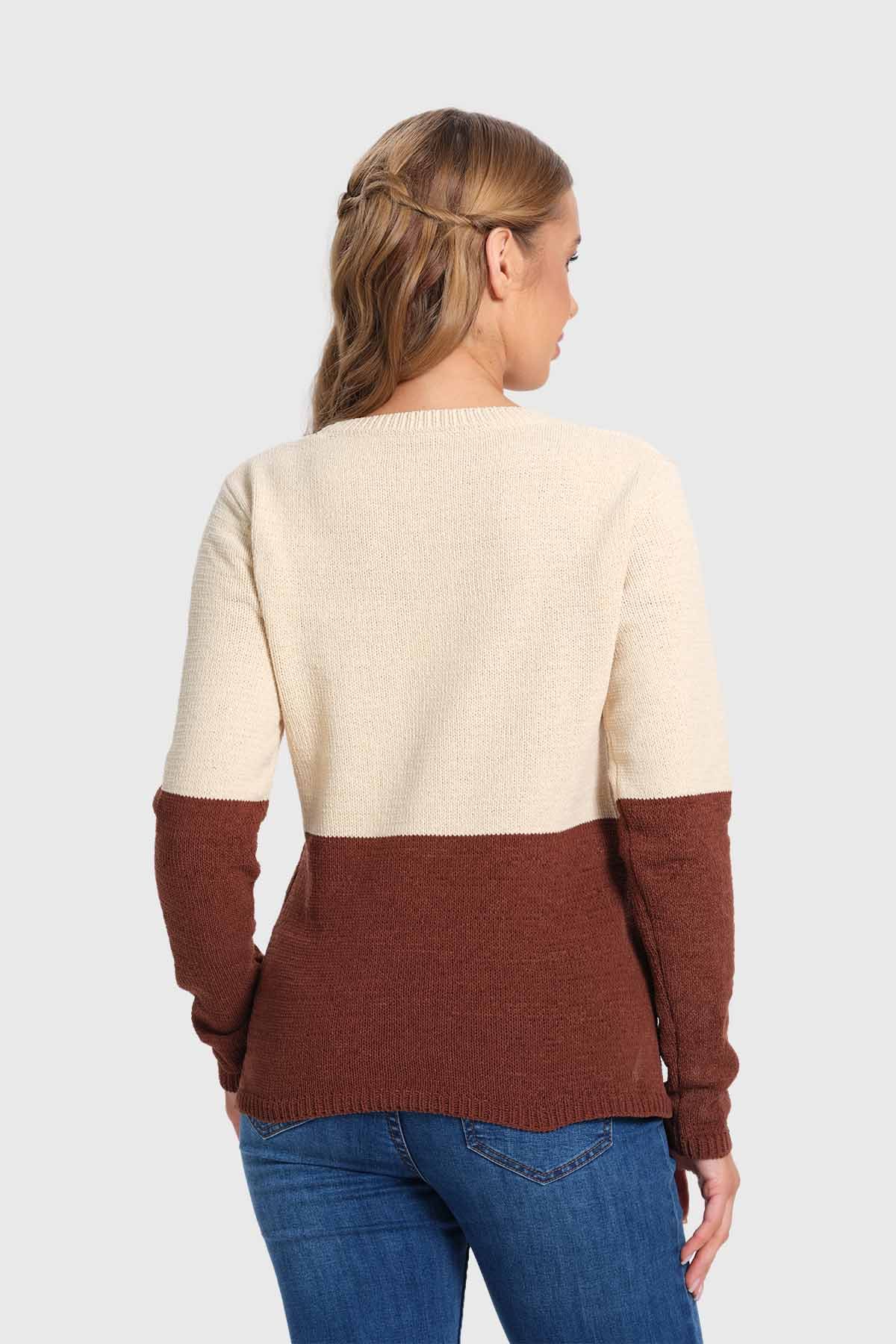 Sweater Mujer Chenille Café - Image 3